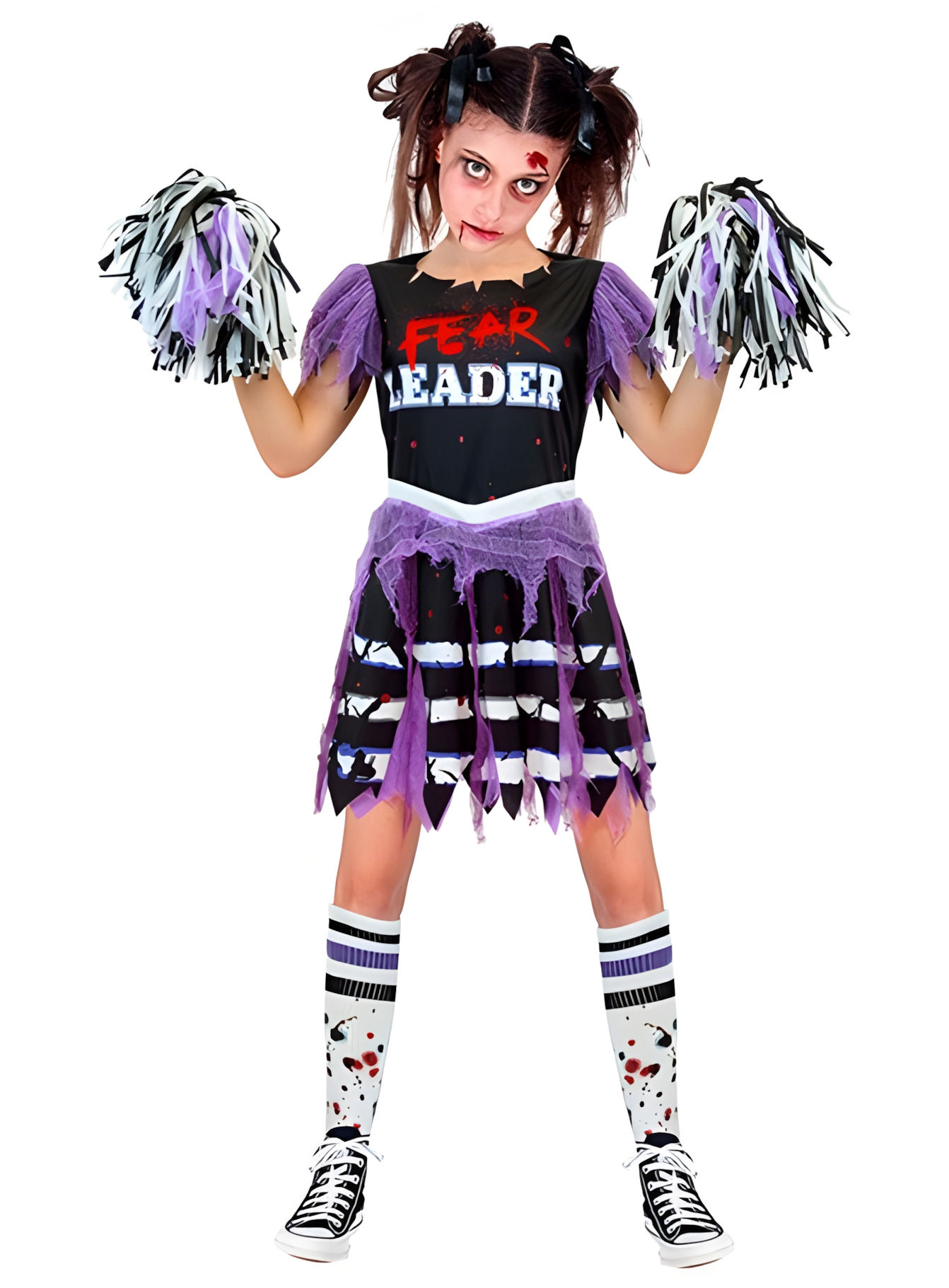 Zombie Cheerleaderin Kostüm für Mädchen