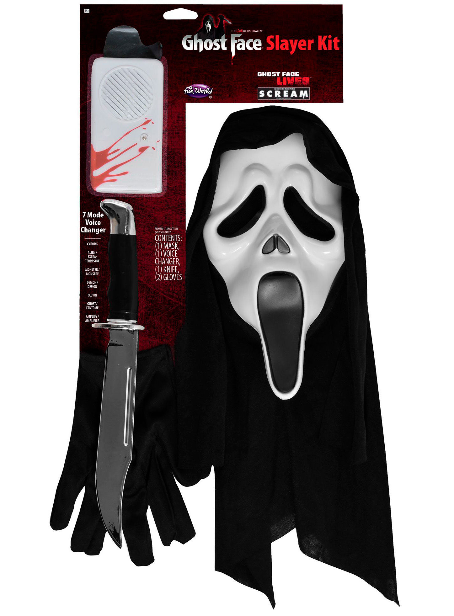 Scream - Ghostface Set mit Stimmenverzerrer