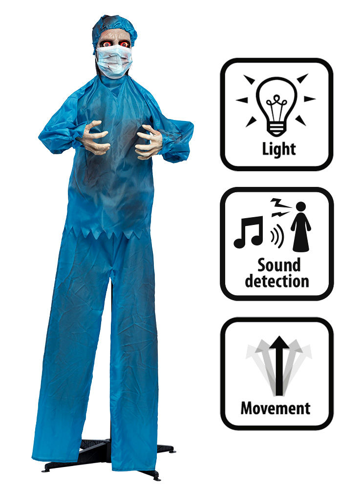 Geanimeerde Horror Dokter Halloween Decoratie met Licht en Bewegingen – 170 cm