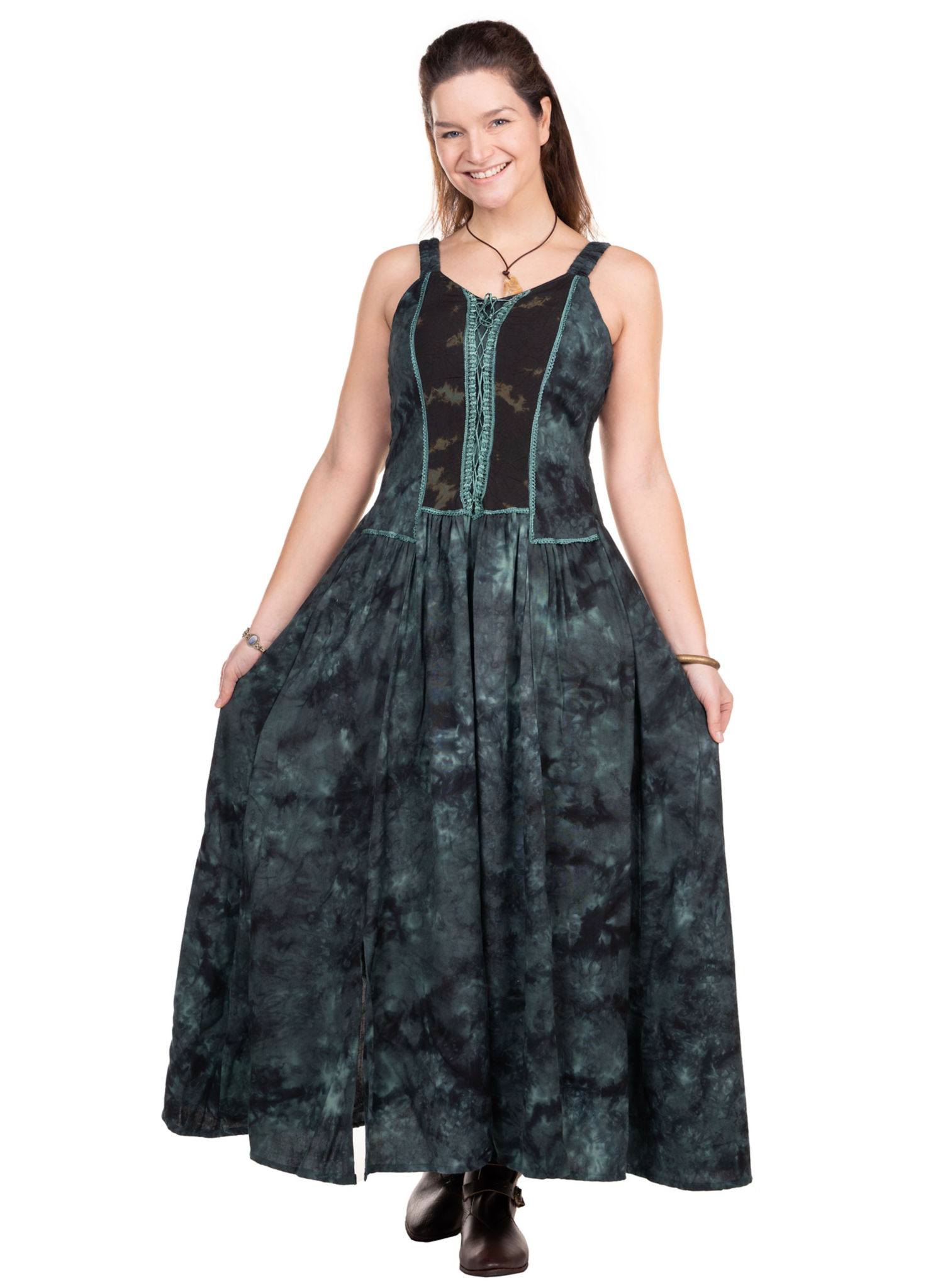 Langes Mittelalter Sommerkleid blau