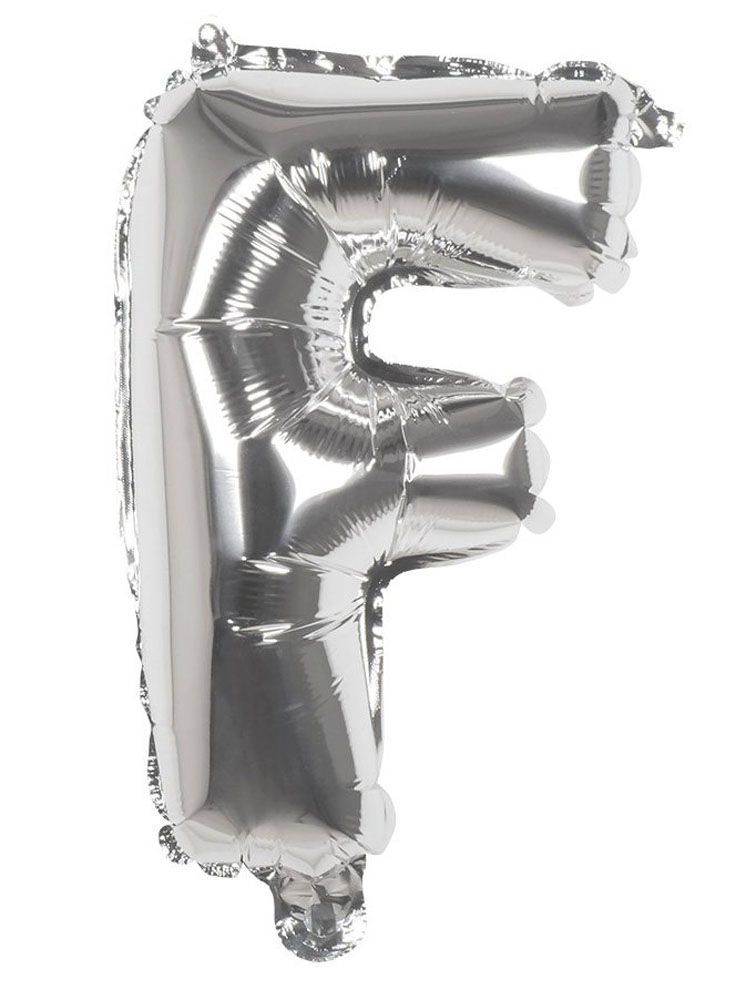 Folienballon Buchstabe F silber 36 cm
