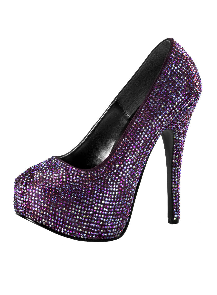 Bunt Strass High Heels violett