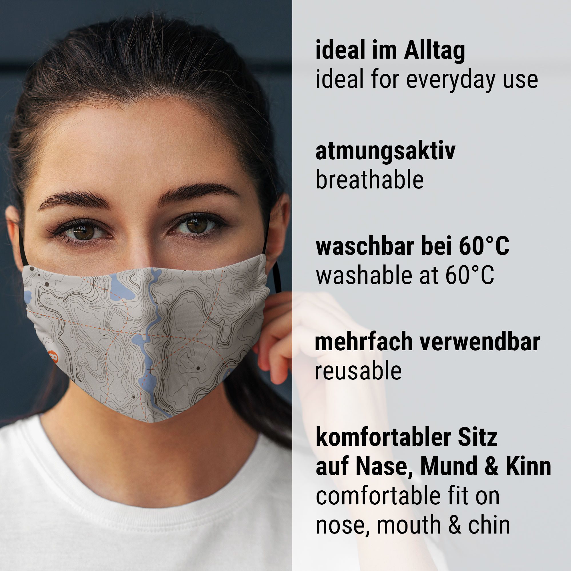 Stoffmaske Topografie