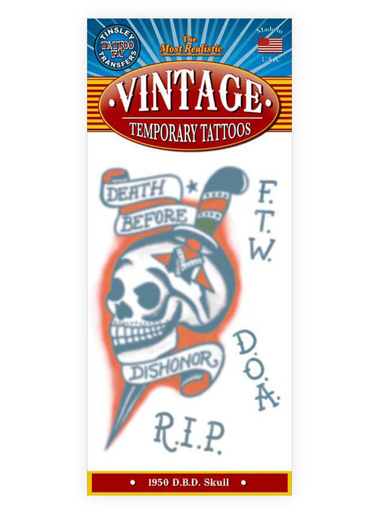 Doodshoofd Vintage Plak-Tattoo