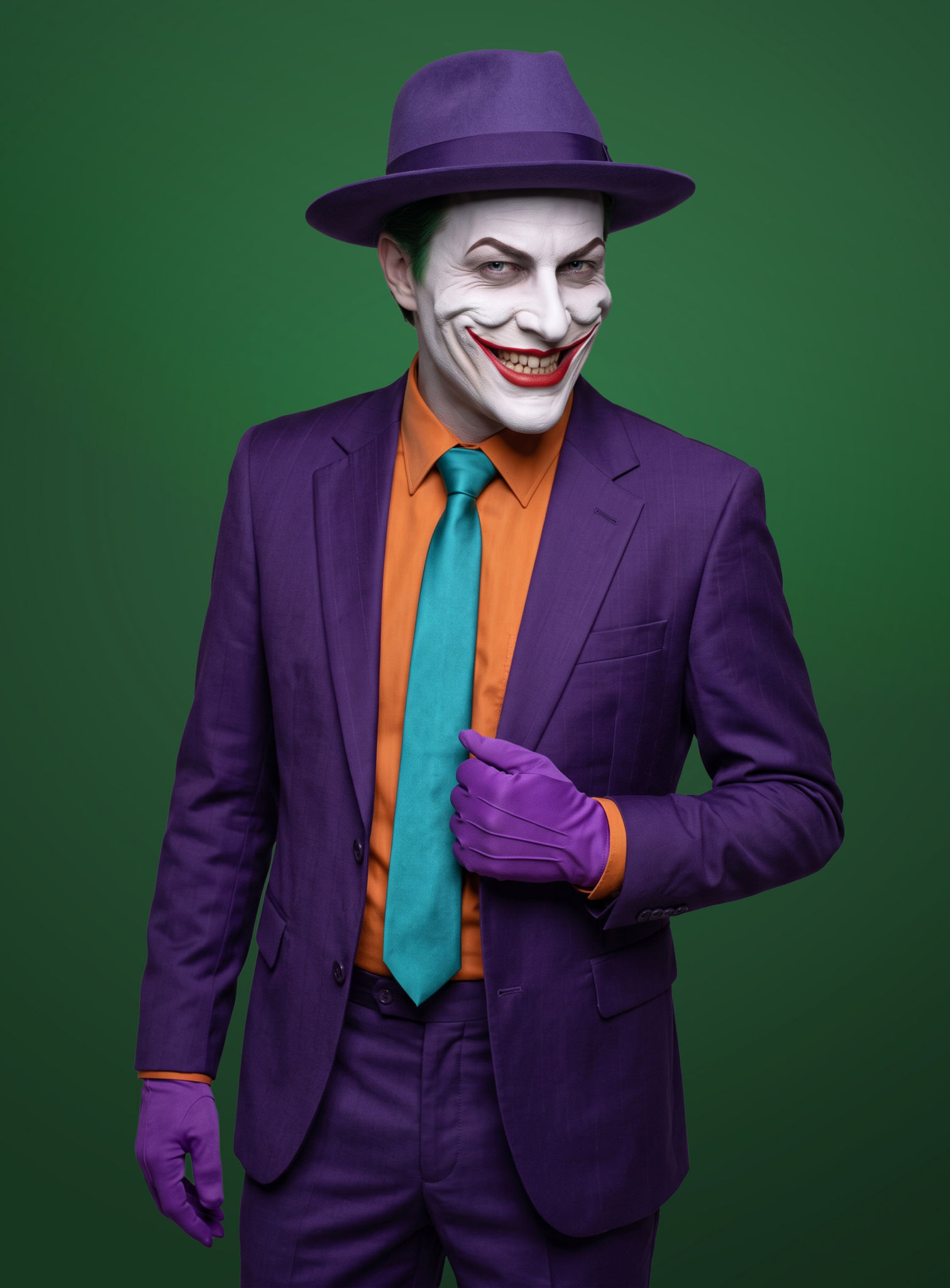 Grinseclown Teilmaske zum Ankleben