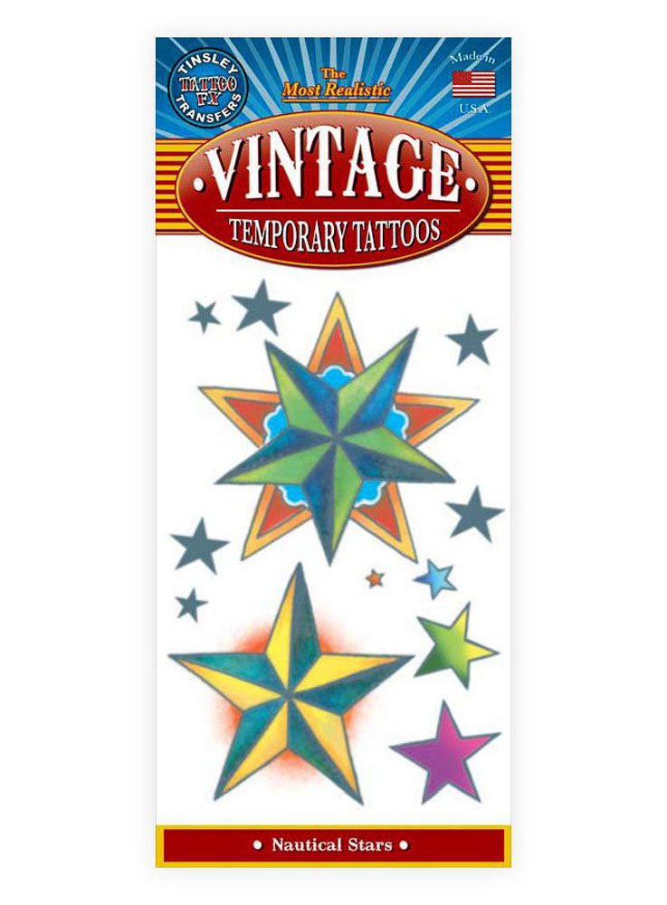 Sterne Vintage Klebe-Tattoo