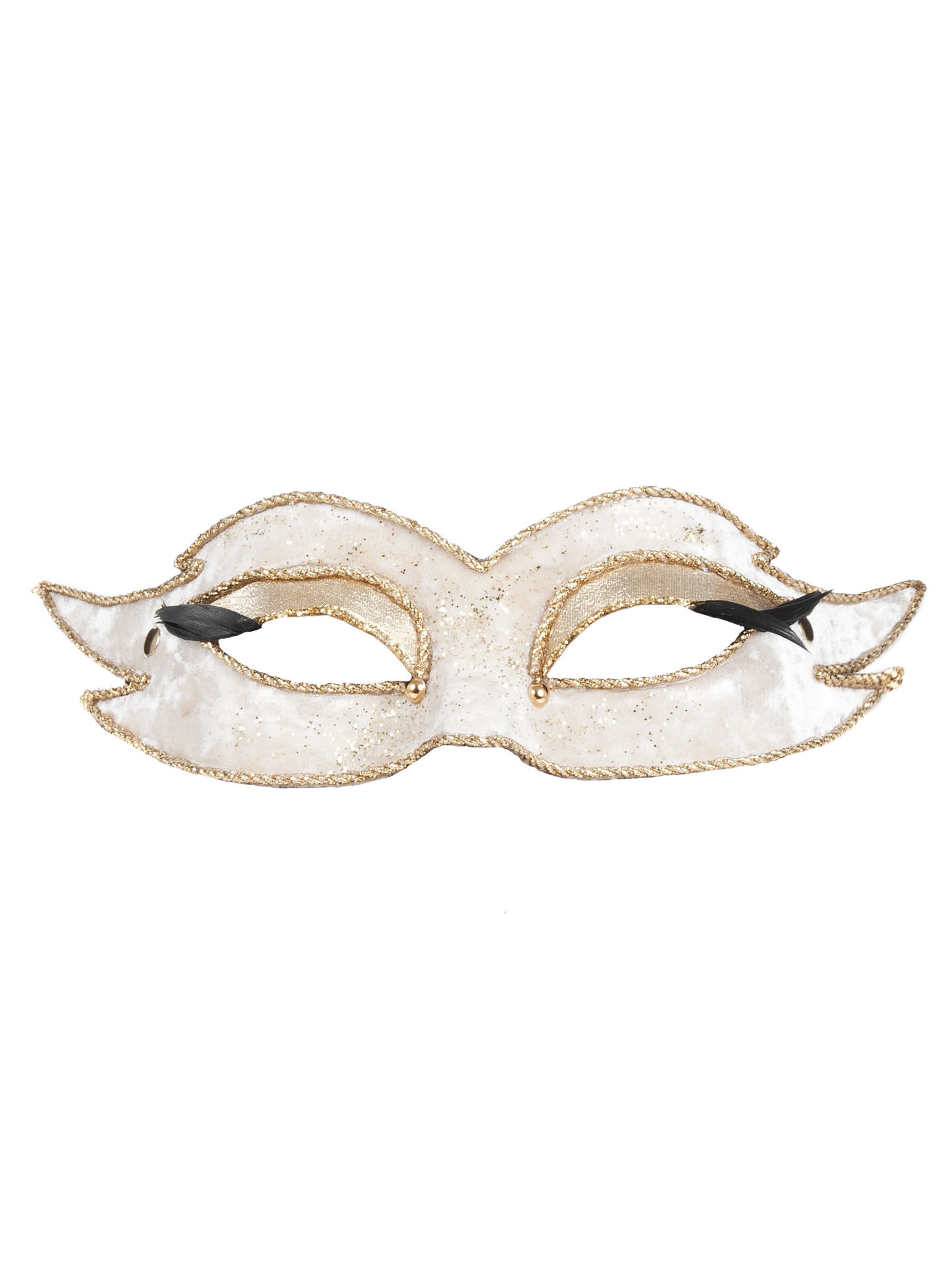 Colombina velluto mezzo bianco Venezianische Maske