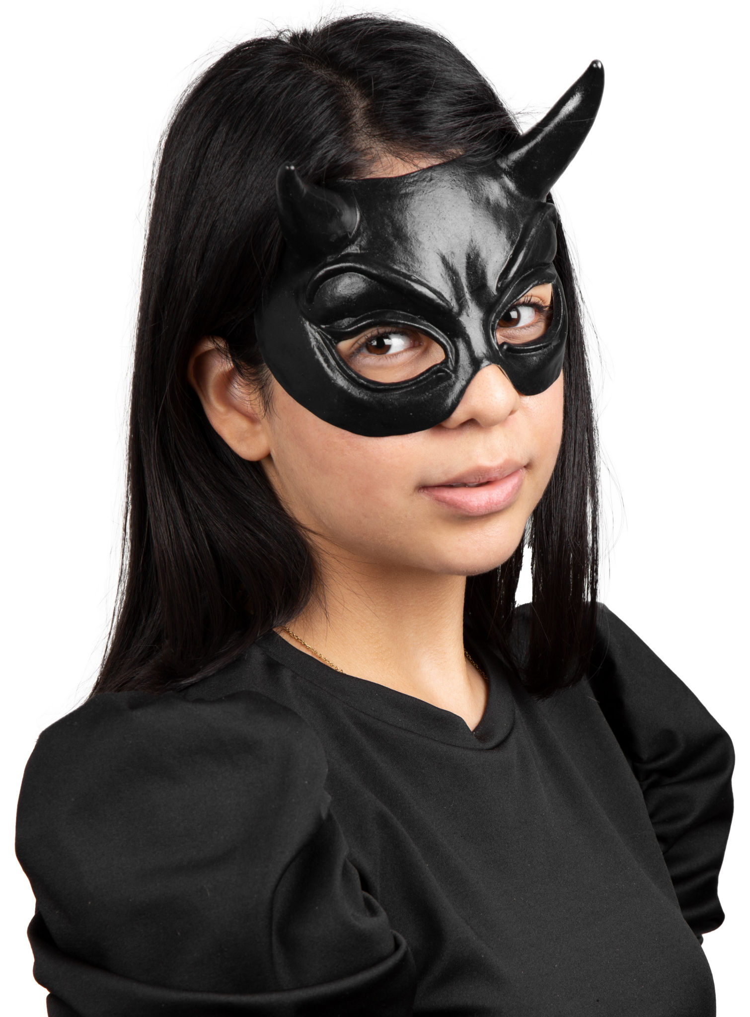 Mephisto Teufel Halbmaske schwarz