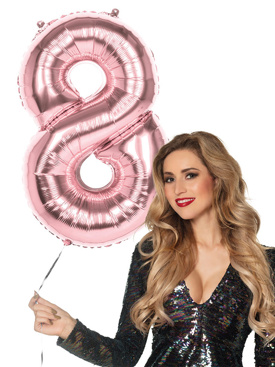 Folienballon Zahl 8 rosegold 86 cm