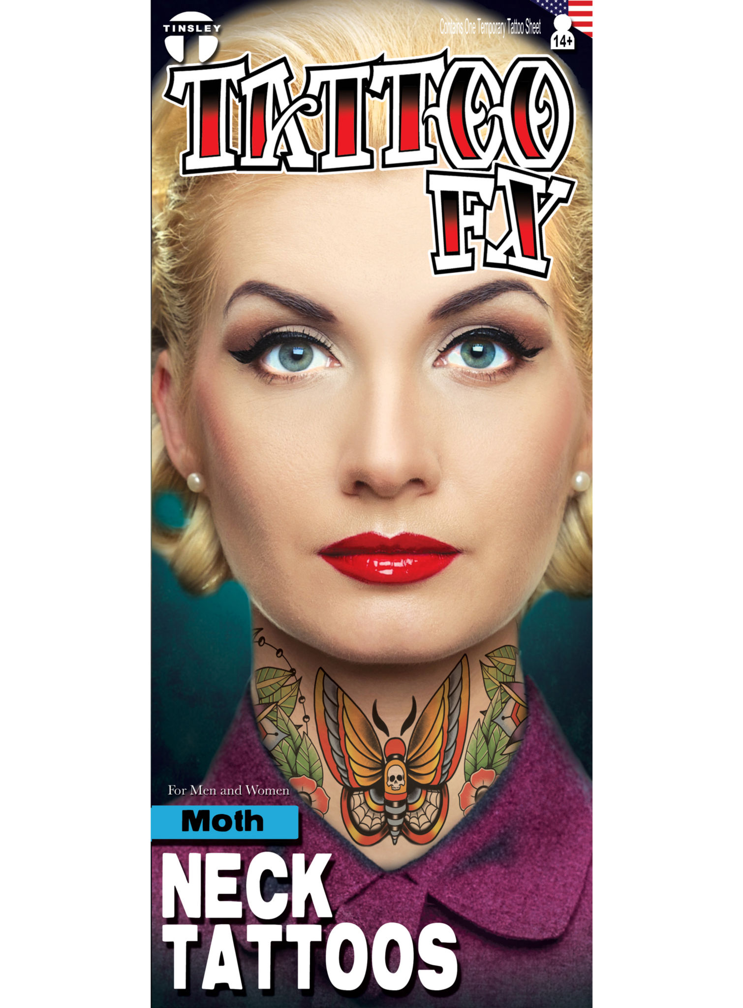 Moth Hals-Klebetattoo
