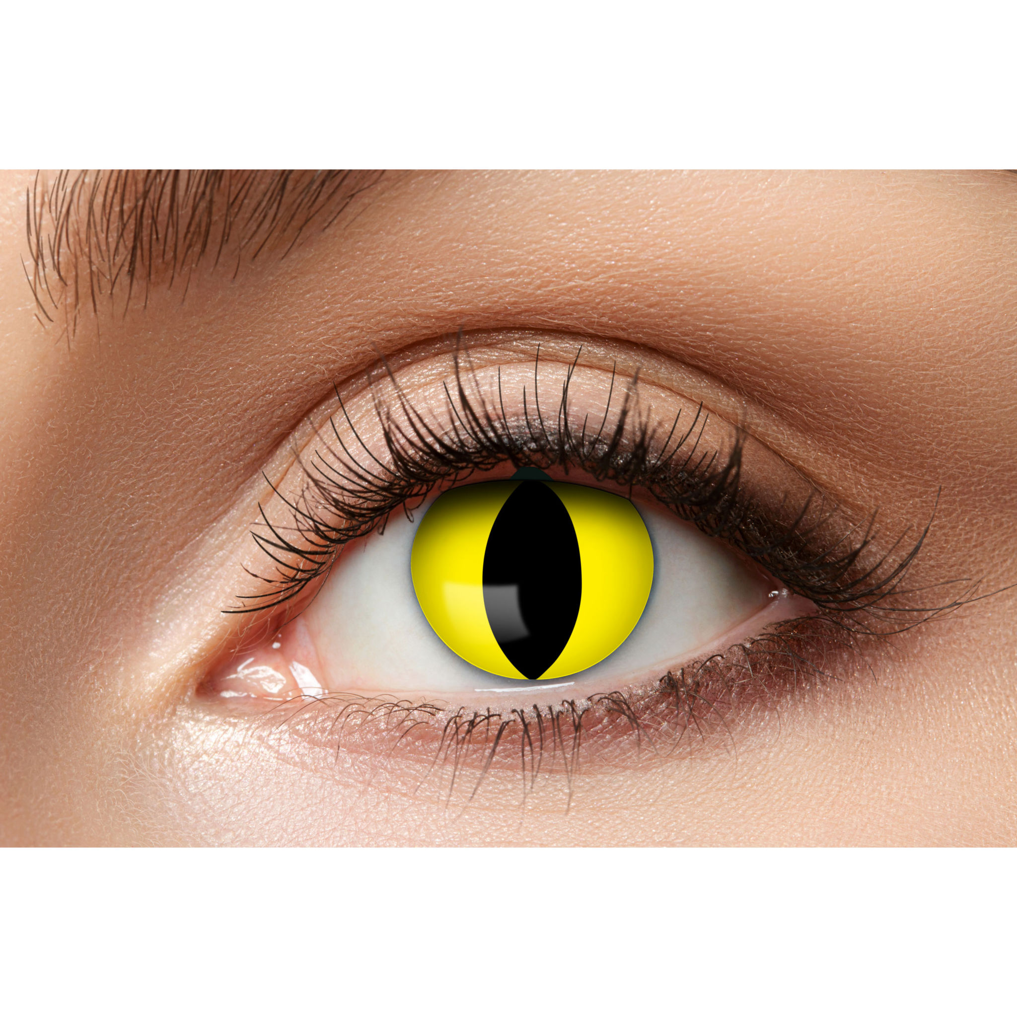 Gele kattenogen contactlenzen – vegan