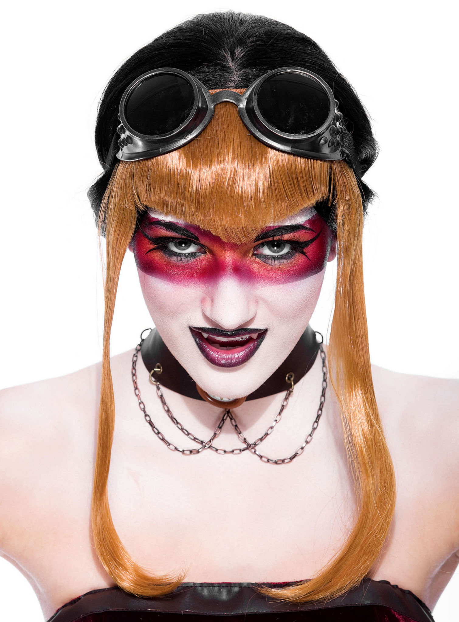 Steampunk Vampir Brille schwarz