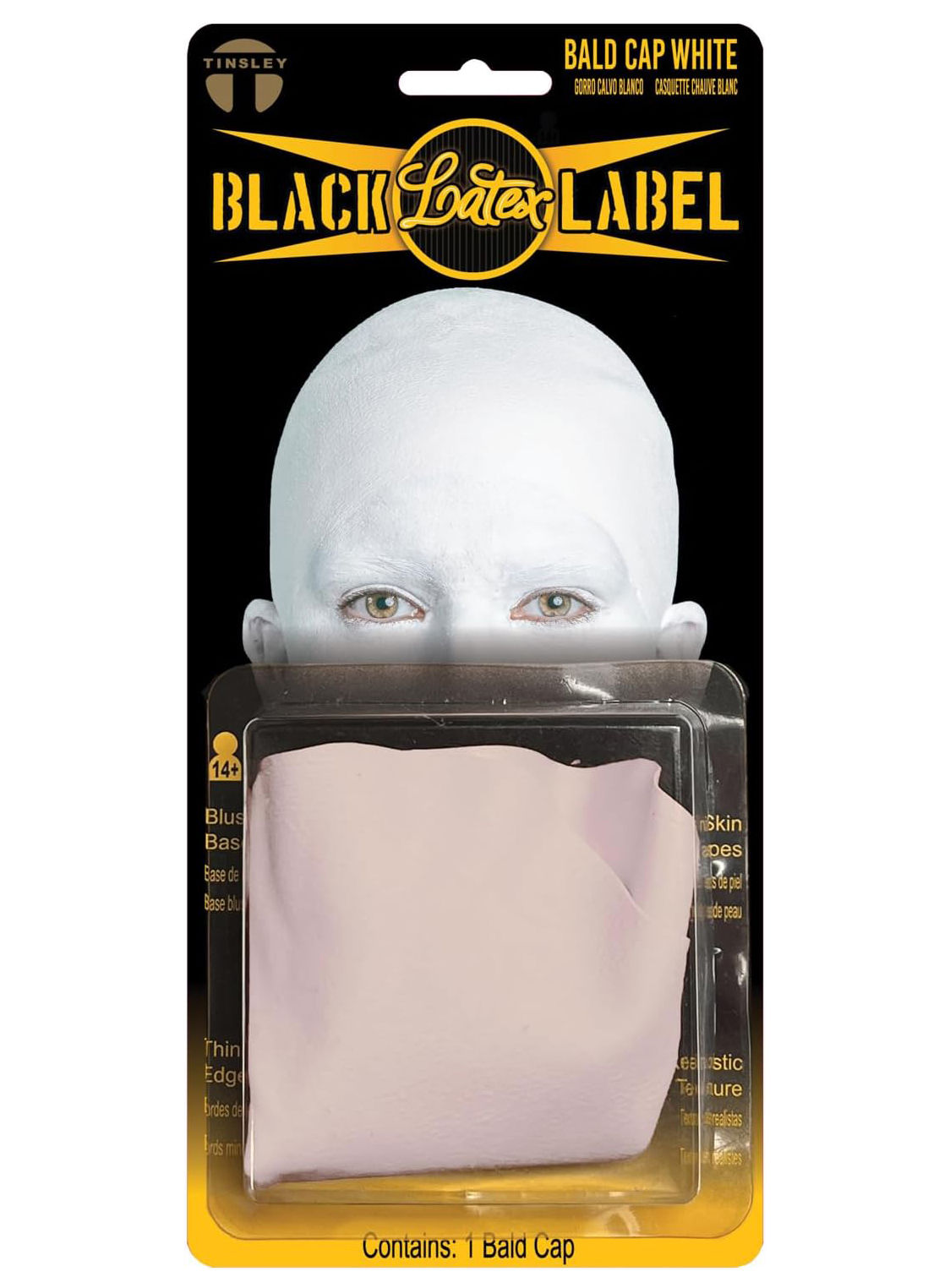 Kaalhoofdkapje van wit latex