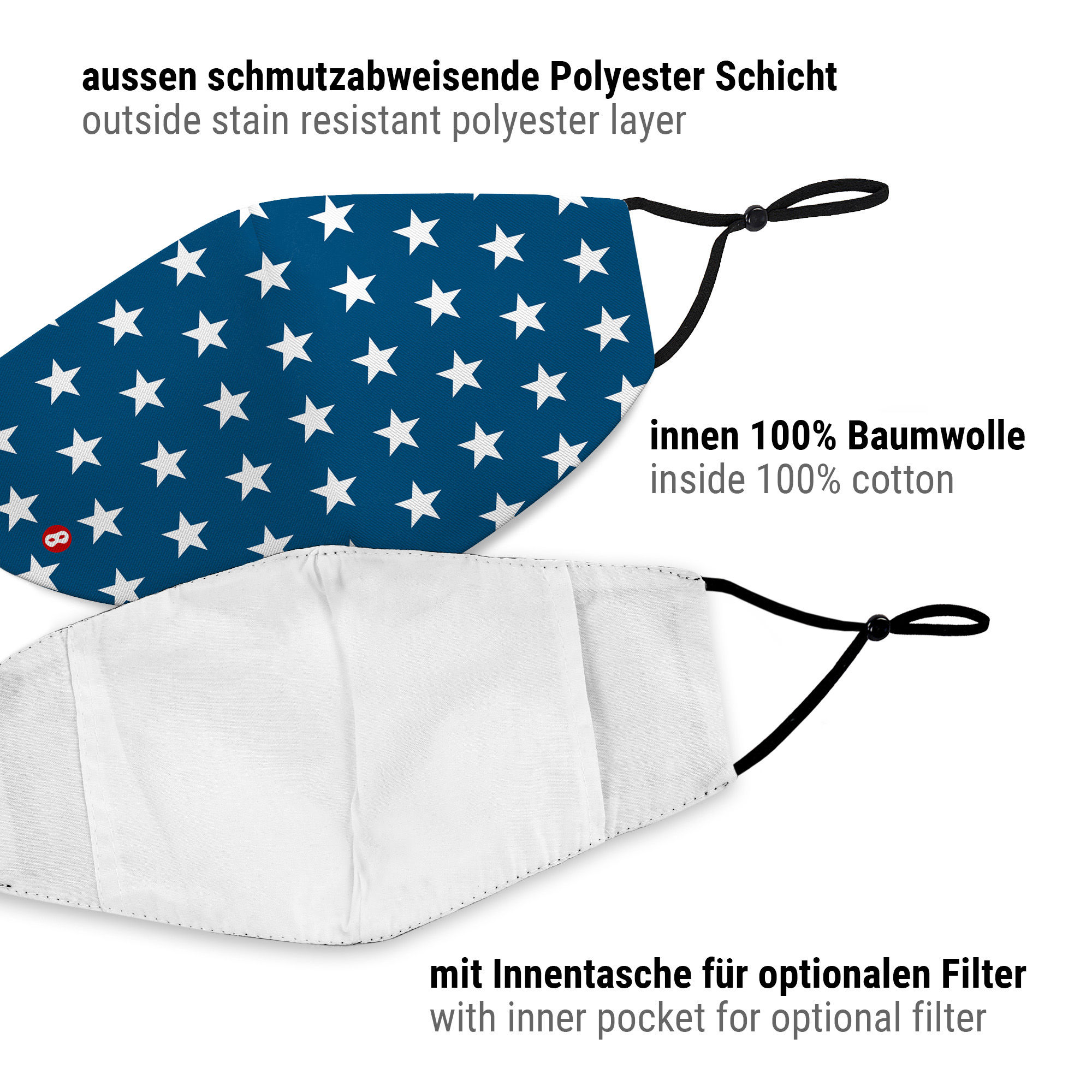 Stoffmaske für Kinder Sterne