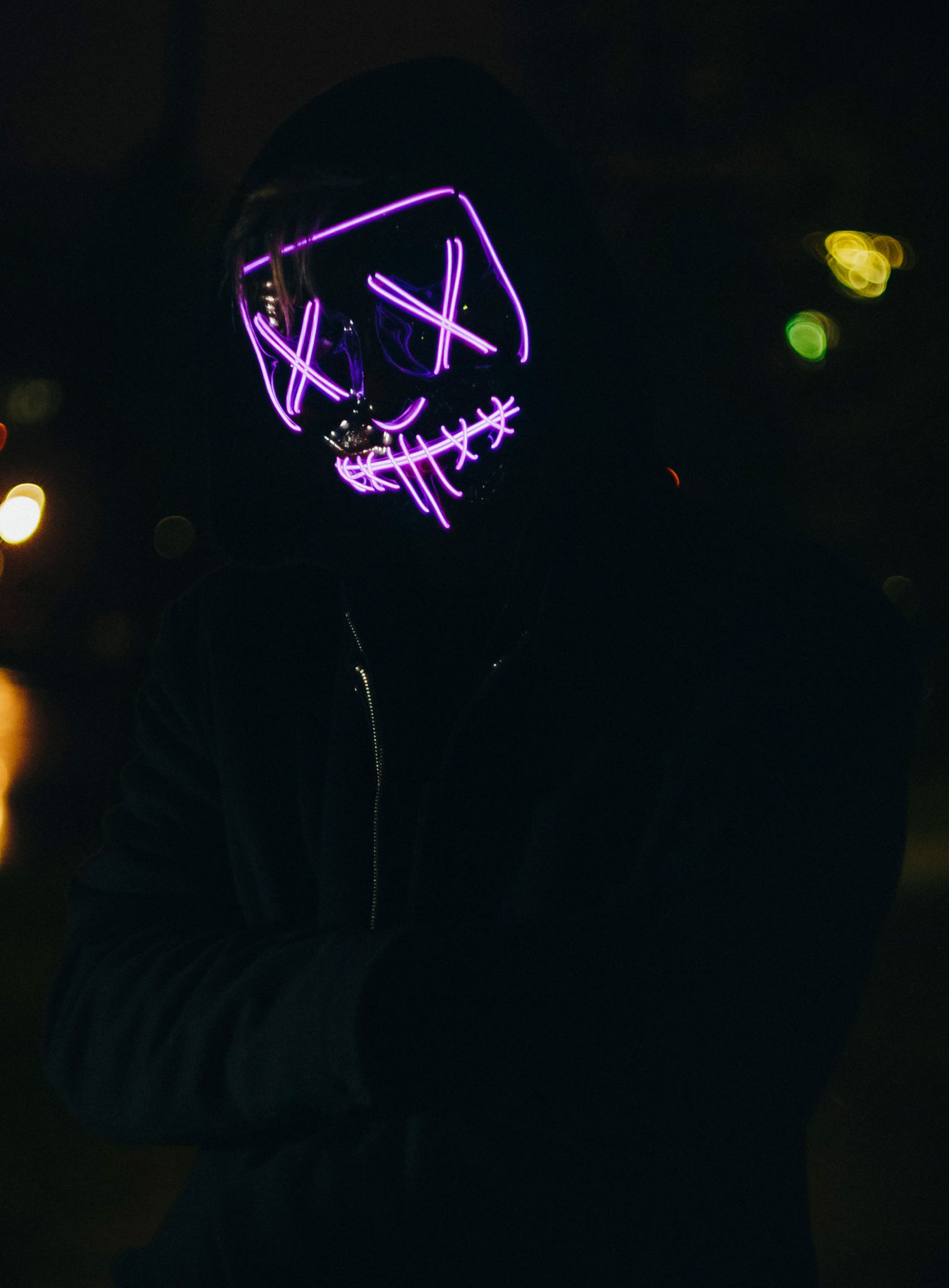 Halloween LED Maske pink