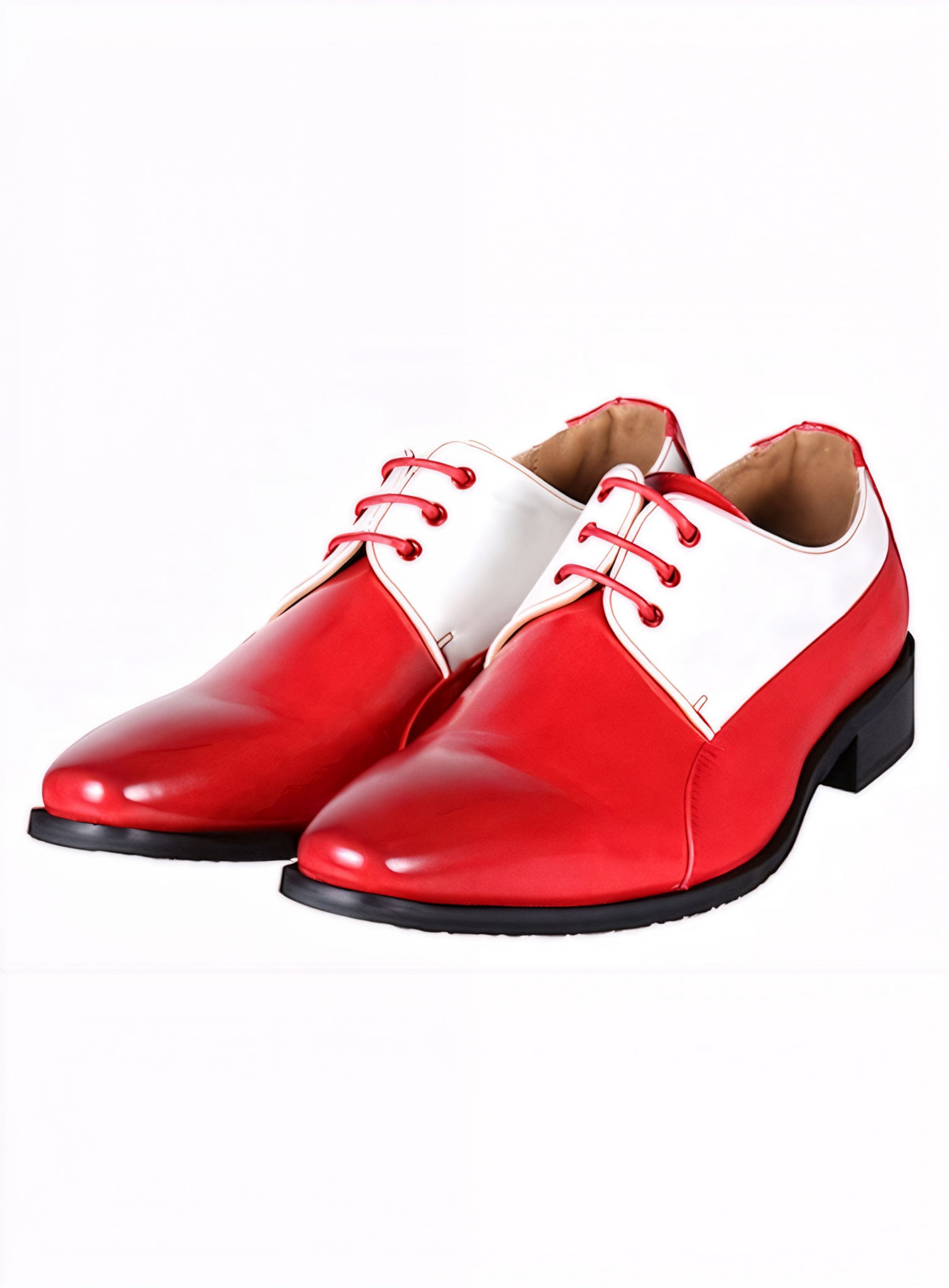 Herren Derby Schuhe rot-weiß