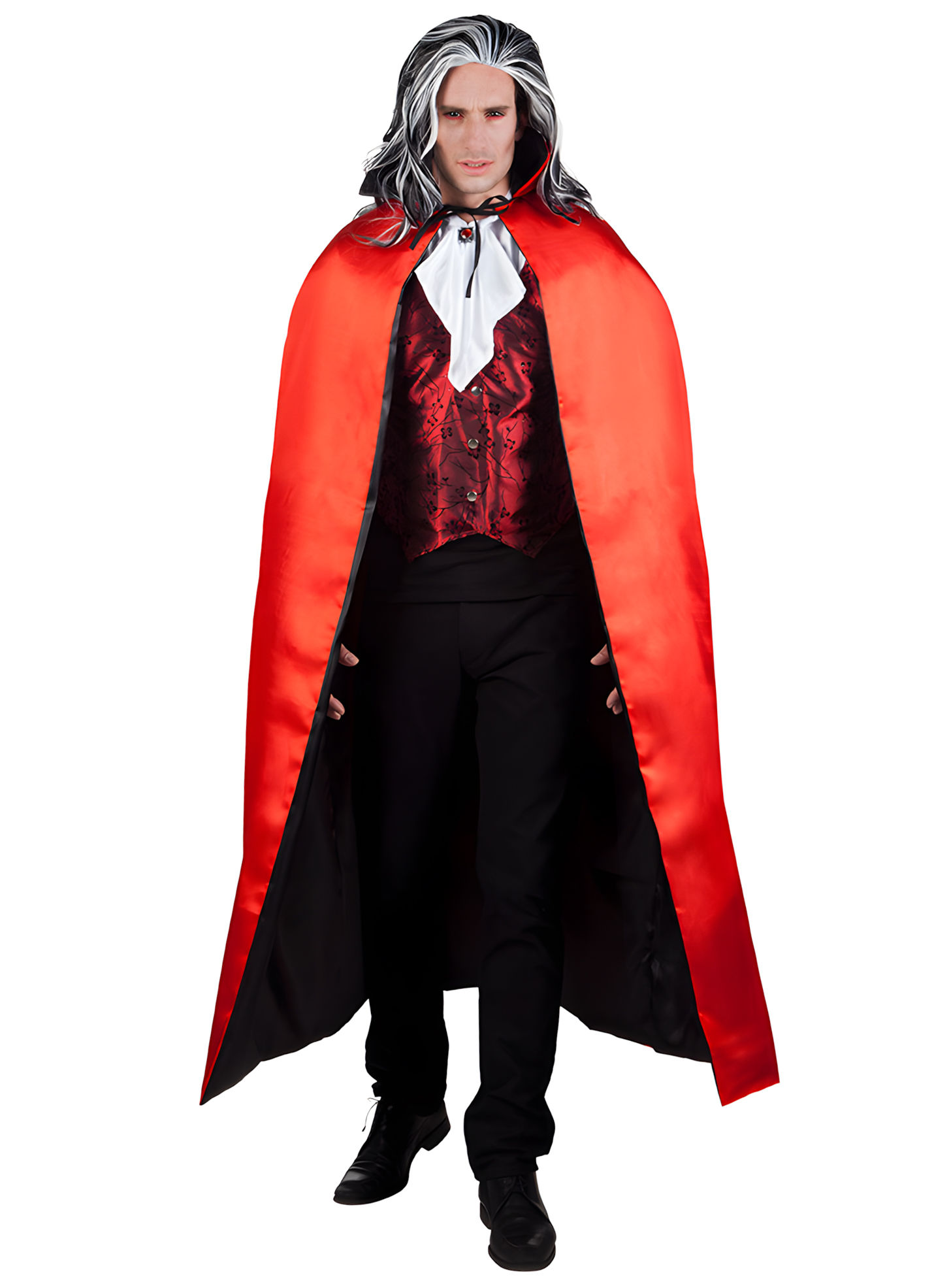 Vampir Cape schwarz-rot zum Wenden