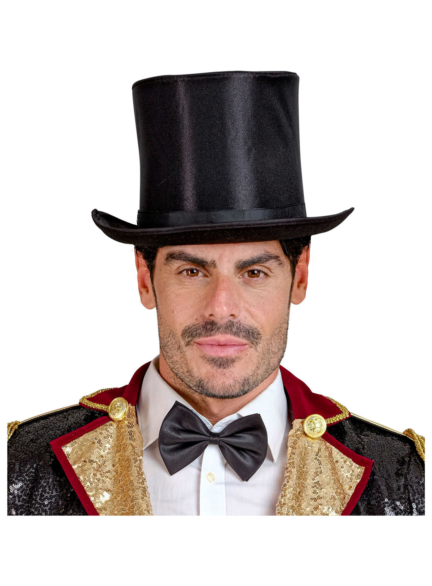 Klassischer Satin Zylinder schwarz