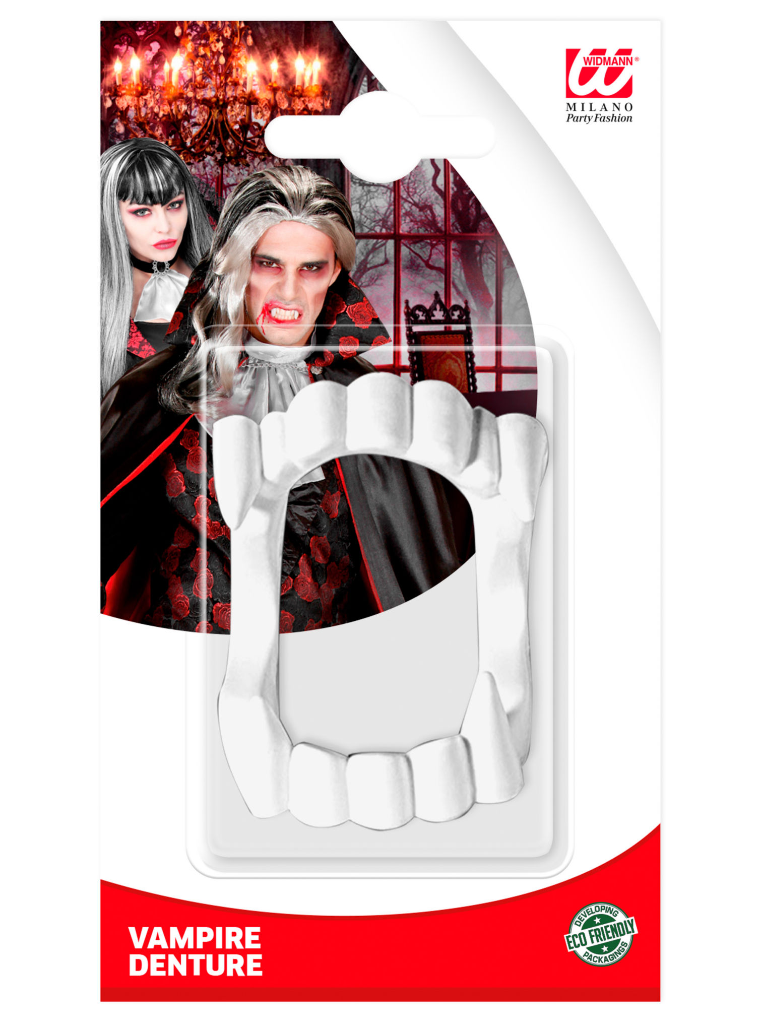 Vampirkostüm für Kinder 3-teilig mit Umhang, Vampirzähnen und Schminke