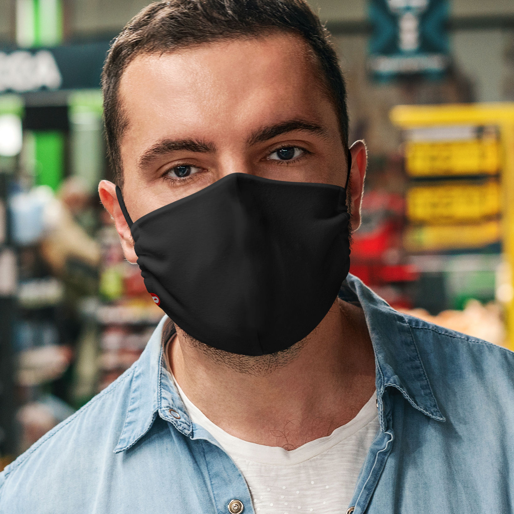Stoffmaske schwarz