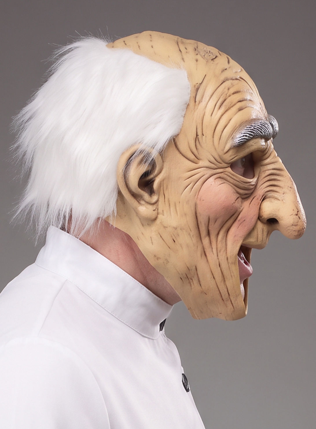 Erstaunter Opa Maske mit offenem Mund