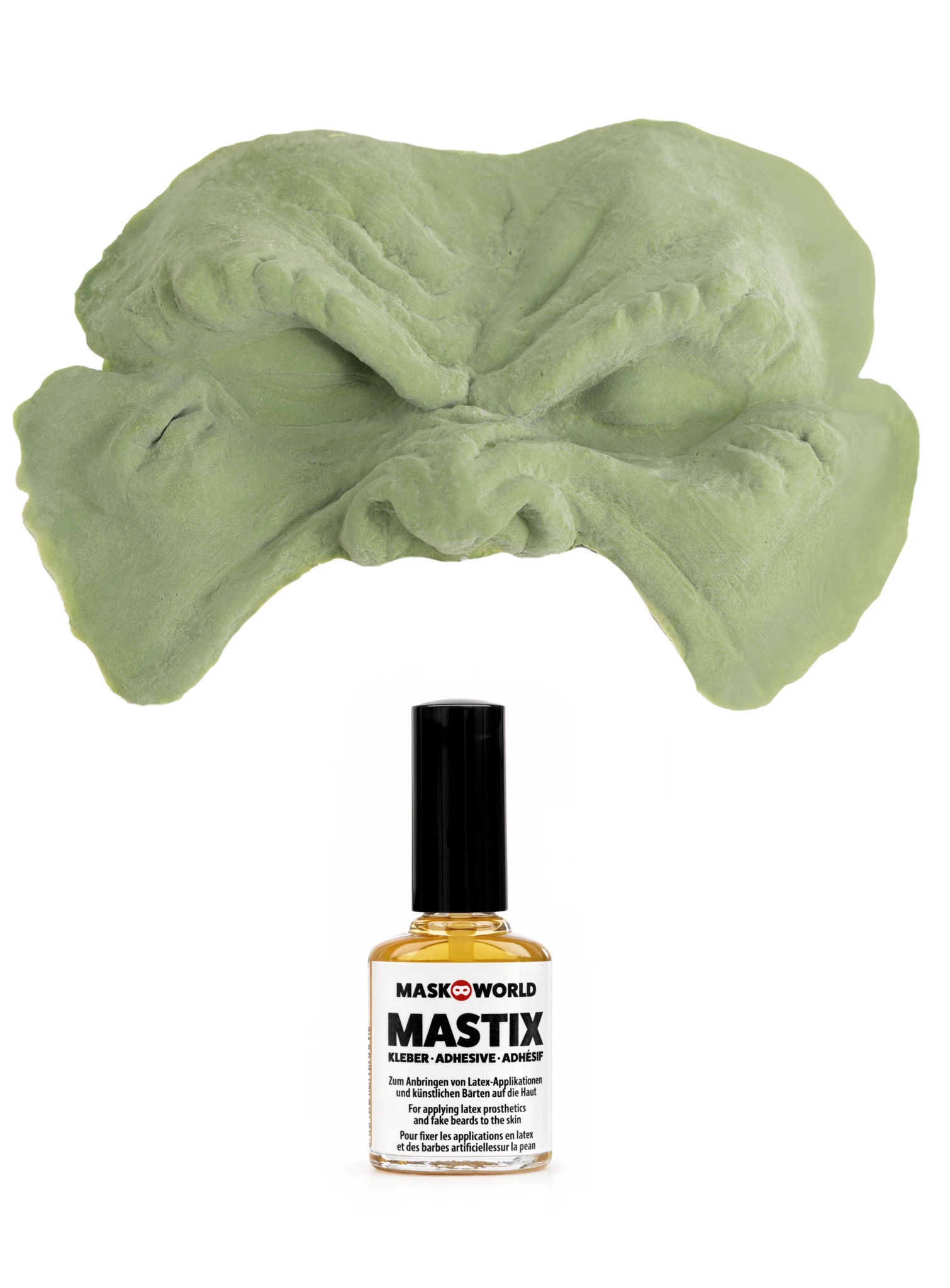 Ork Halbmaske aus Latex mit Mastix