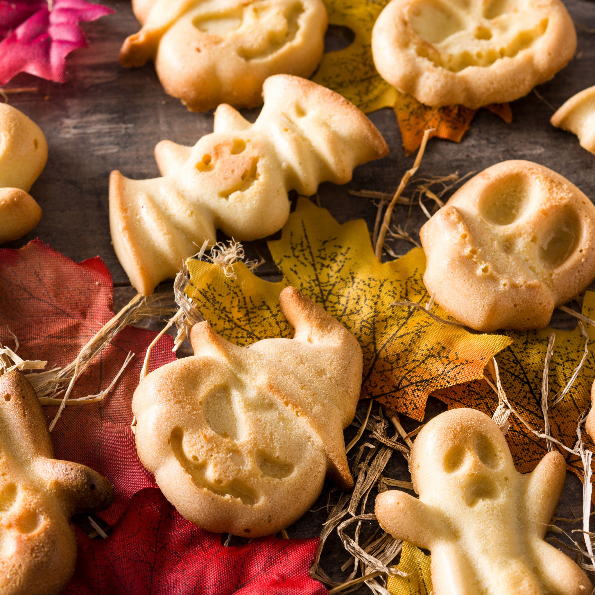 Halloween Kürbisse und Gestalten Silikonform für Kekse, zum Backen und Eiswürfel 6-fach