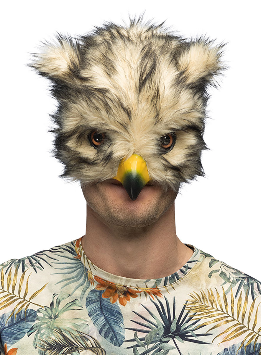 Eule Halbmaske aus Plüsch