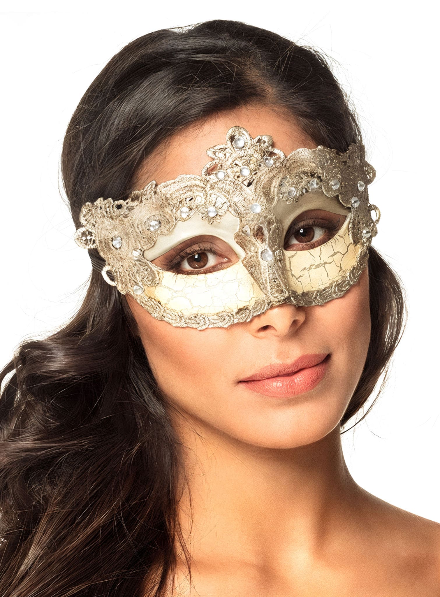 Venezianische Kunststoffmaske antiquiert