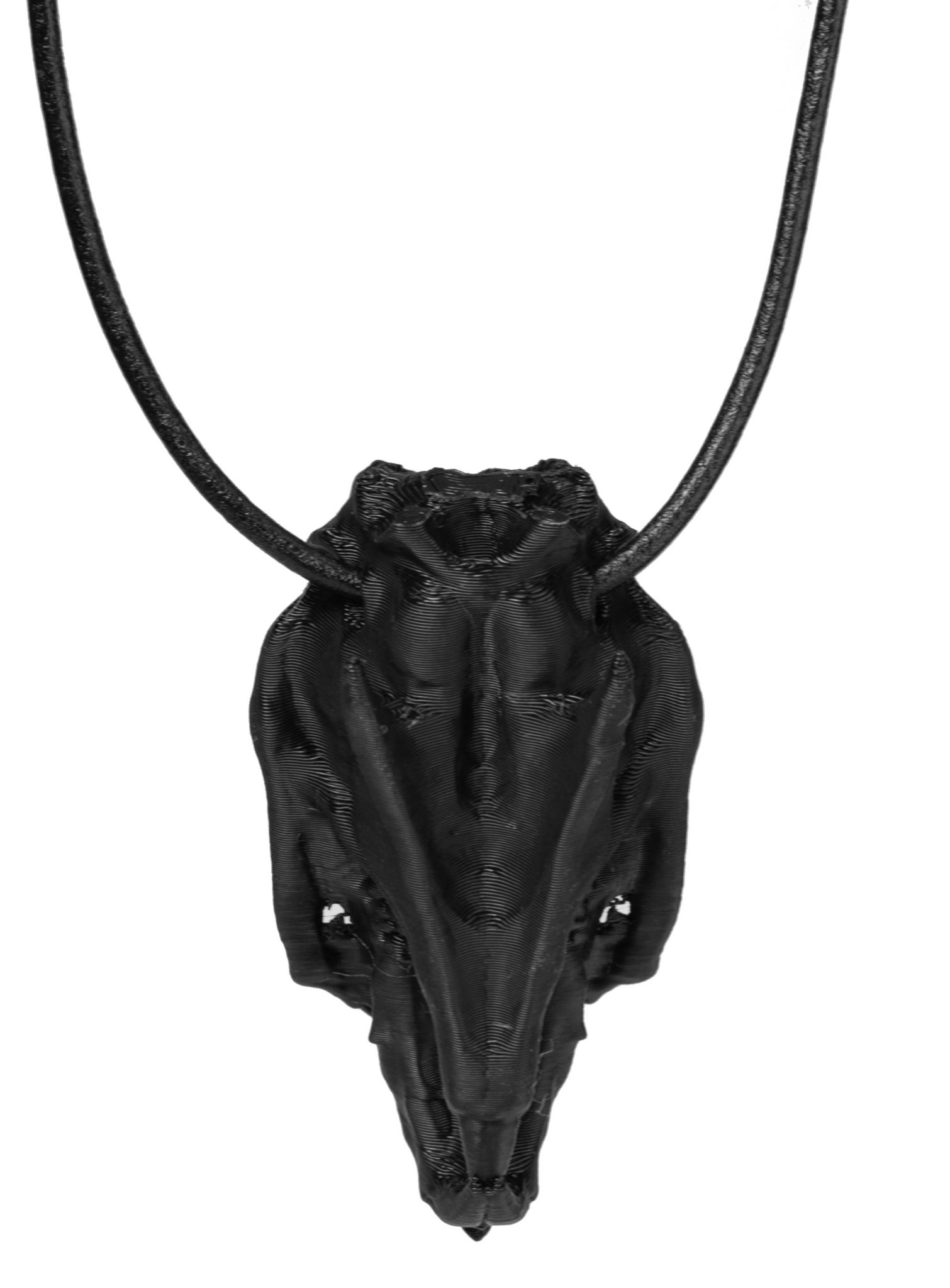 3D Druck Rattenschädel Anhänger mit Lederband (7cm)