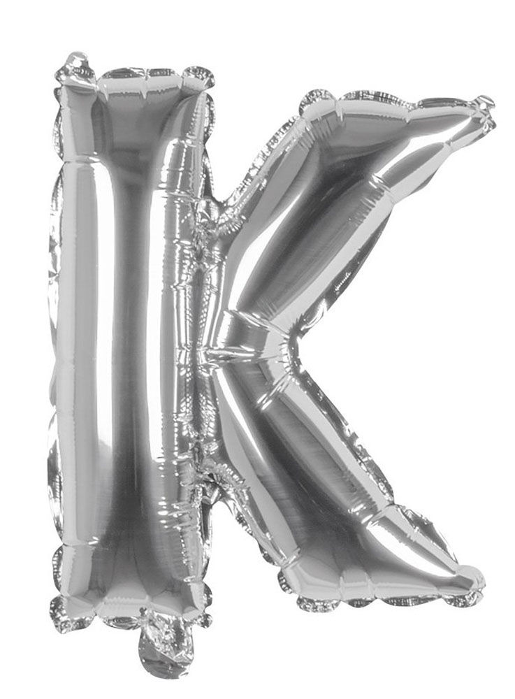 Folienballon Buchstabe K silber 36 cm