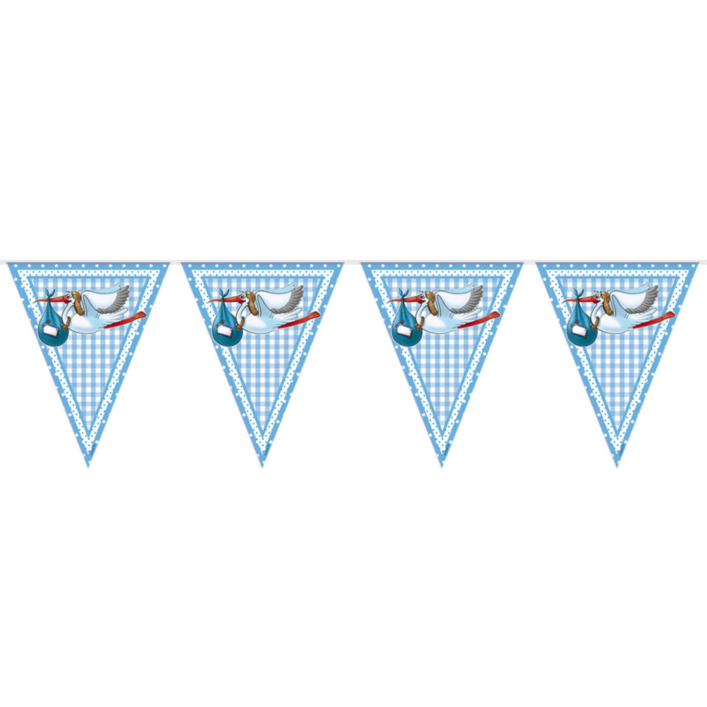Storch Baby Wimpelkette blau 10 Meter