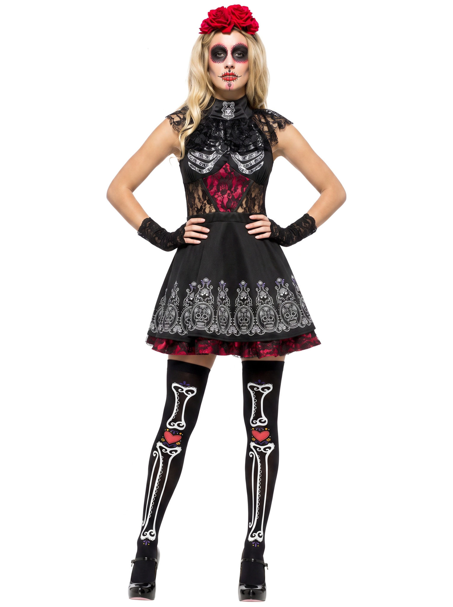 Dia de los Muertos Overknees