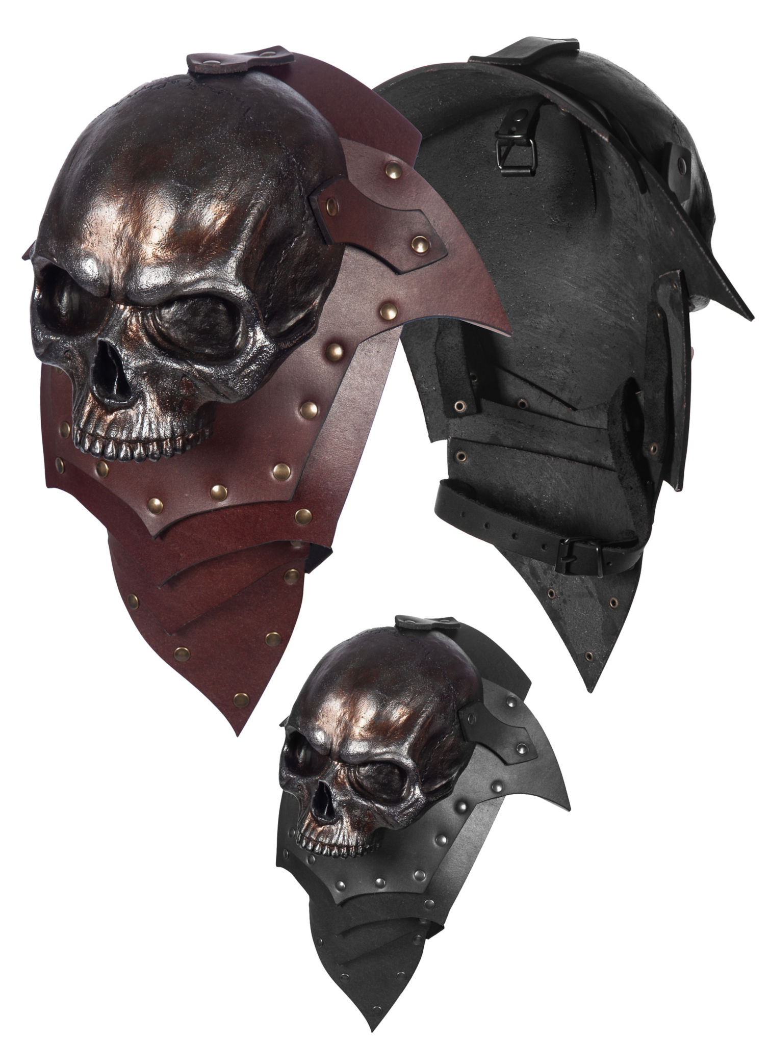 Lederschultern - Knochenfürst Metallfarben (Paar)