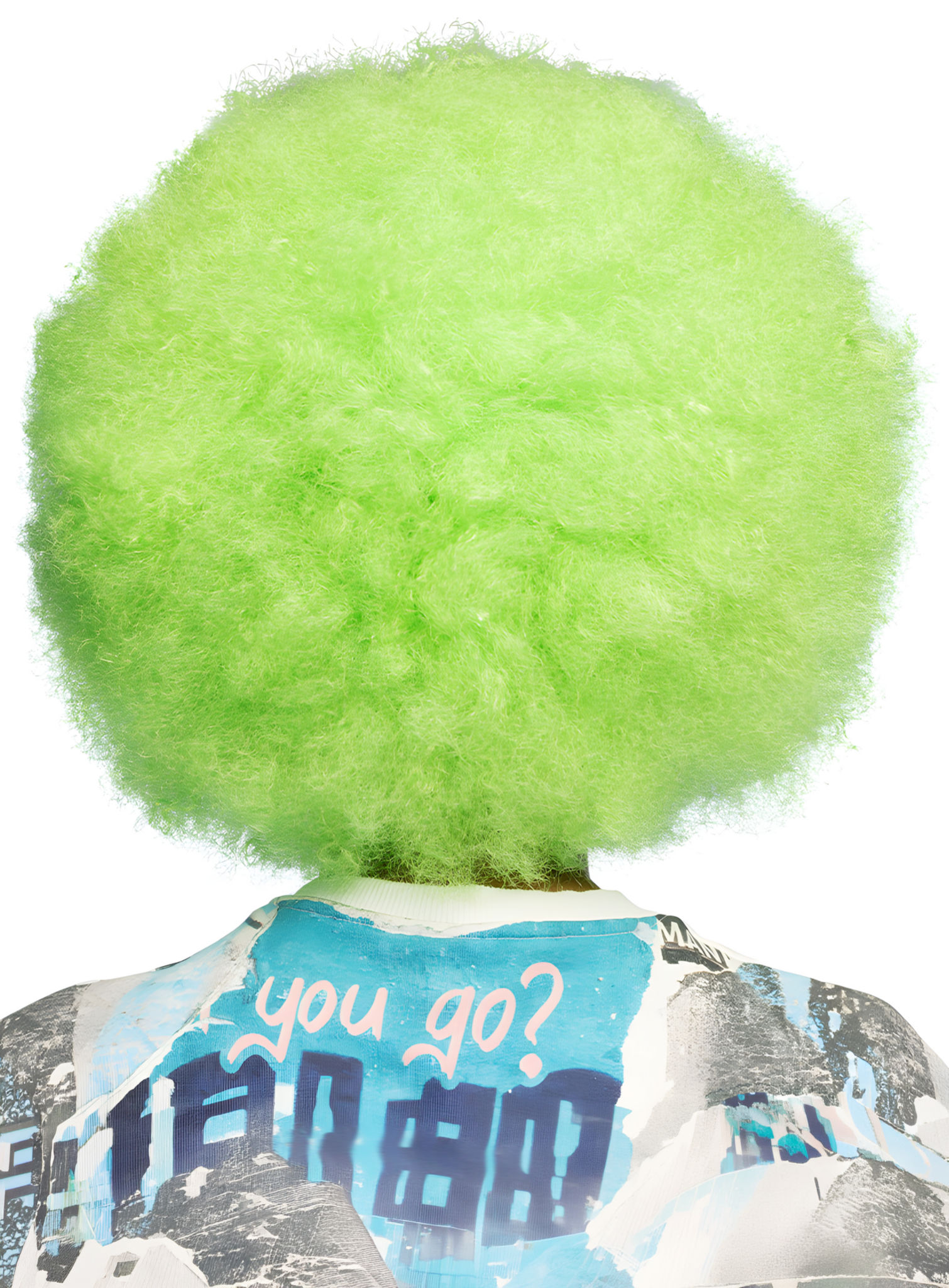 Suikerspin UV-pruik neongroen