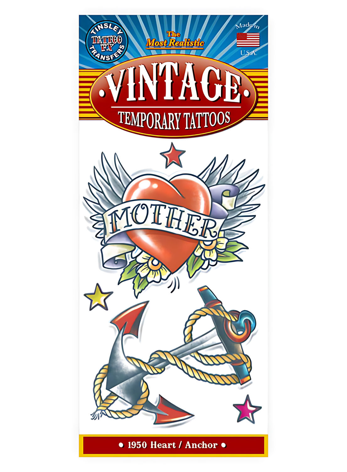 Hart-Anker Vintage Plak-Tattoo