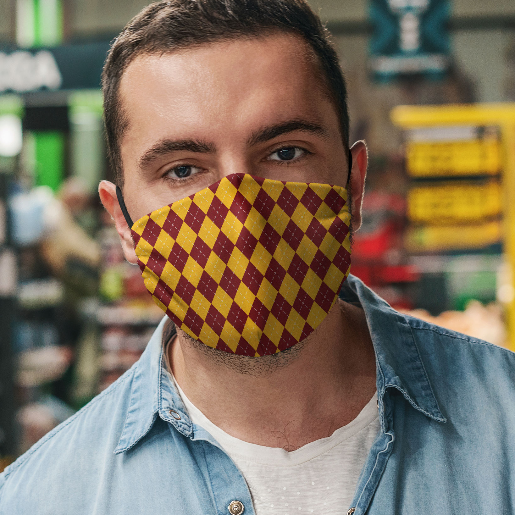 Stoffen masker toverschool rood