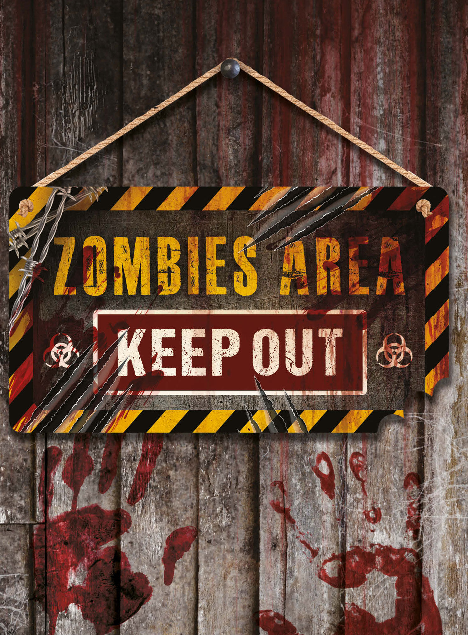 "Zombies Area" Deko-Holzschild
