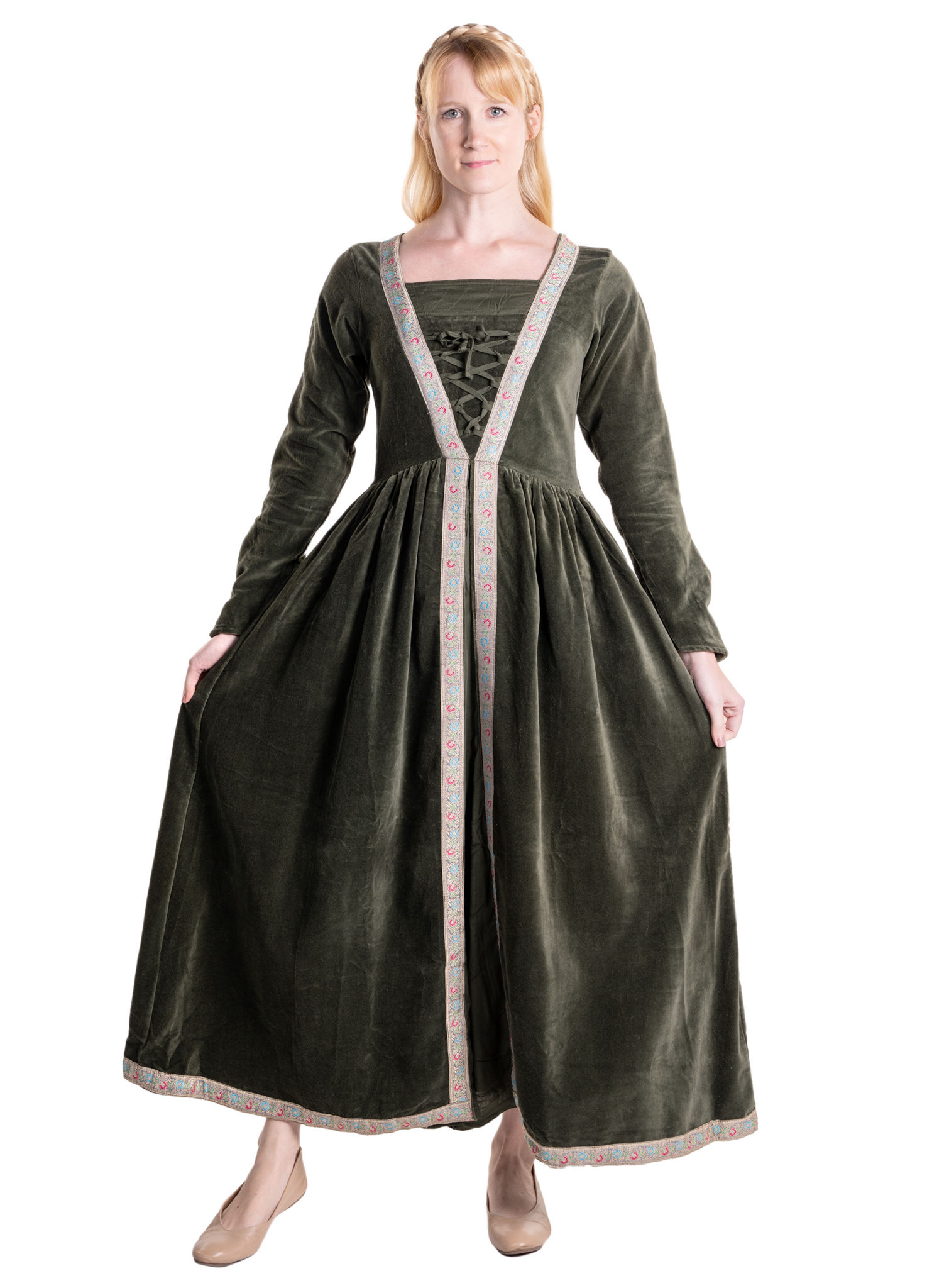 Zauberin Samtkleid grün