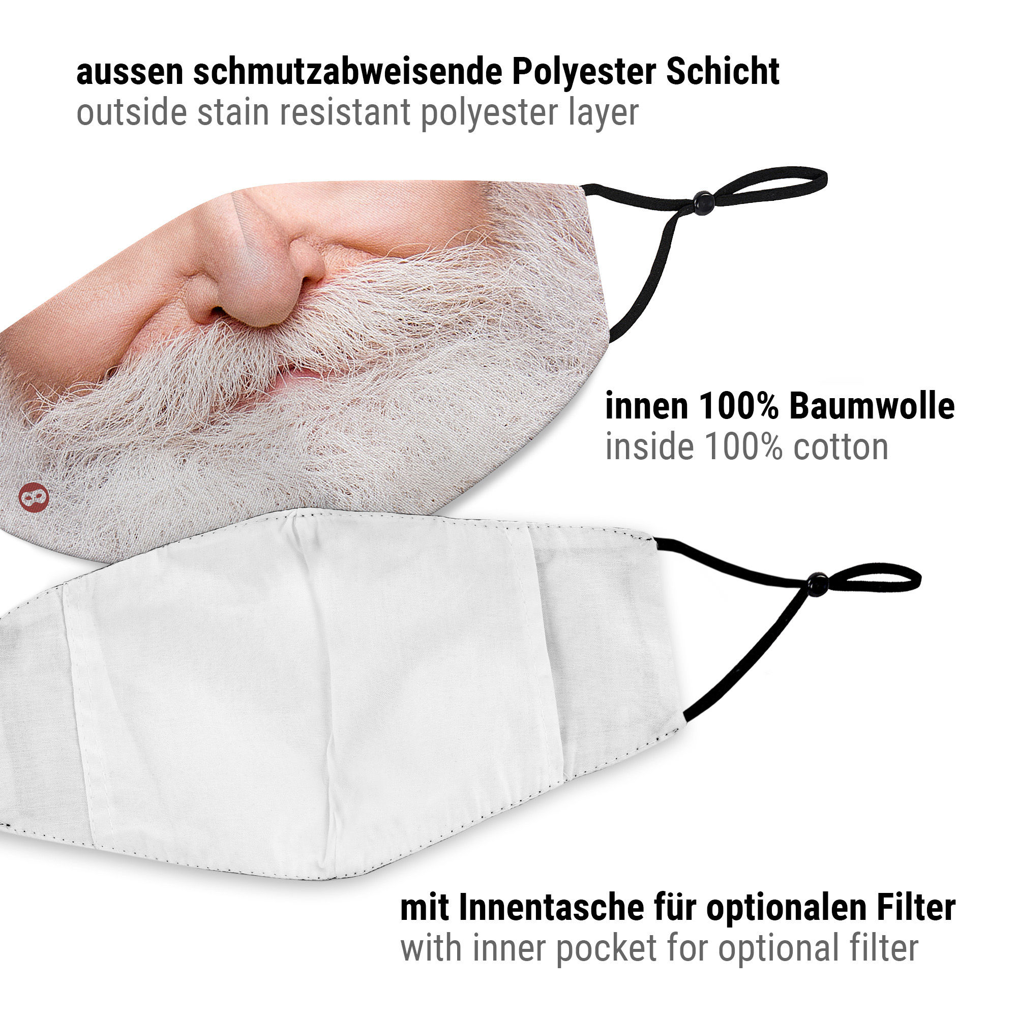 Stoffmaske Weihnachtsmann