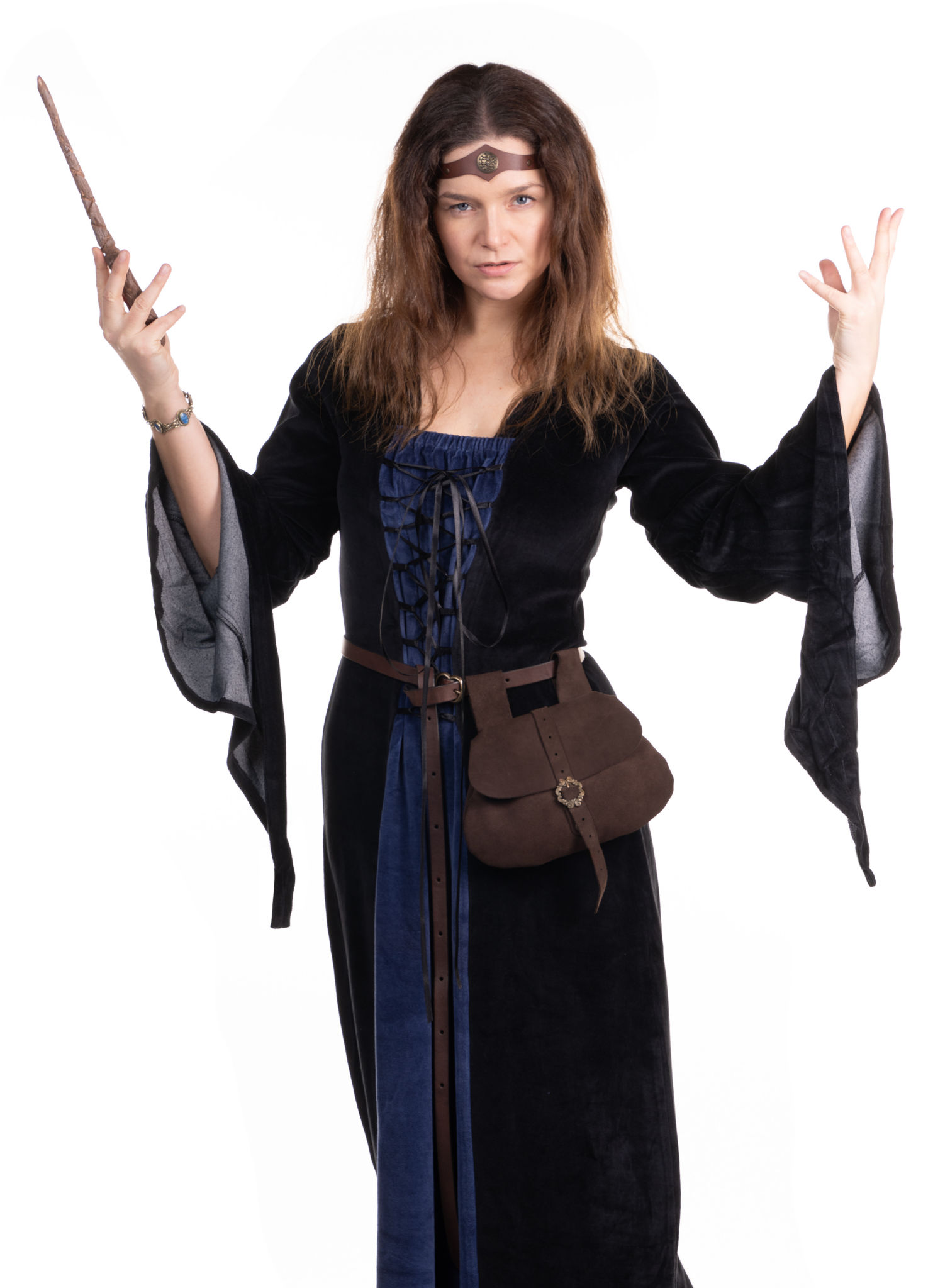 Burgherrin Samtkleid schwarz-blau
