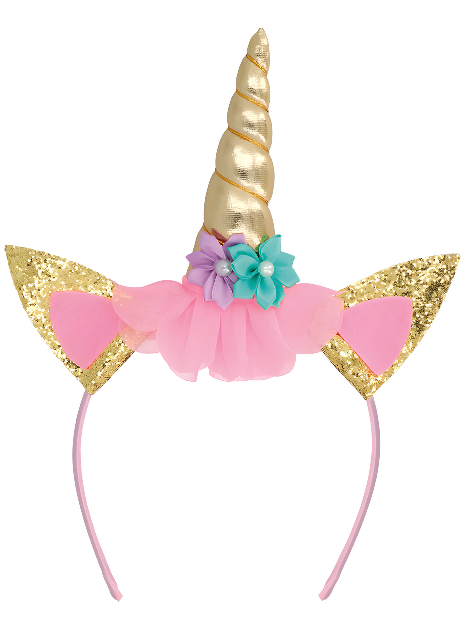 Gouden eenhoorn accessoire-set voor kinderen