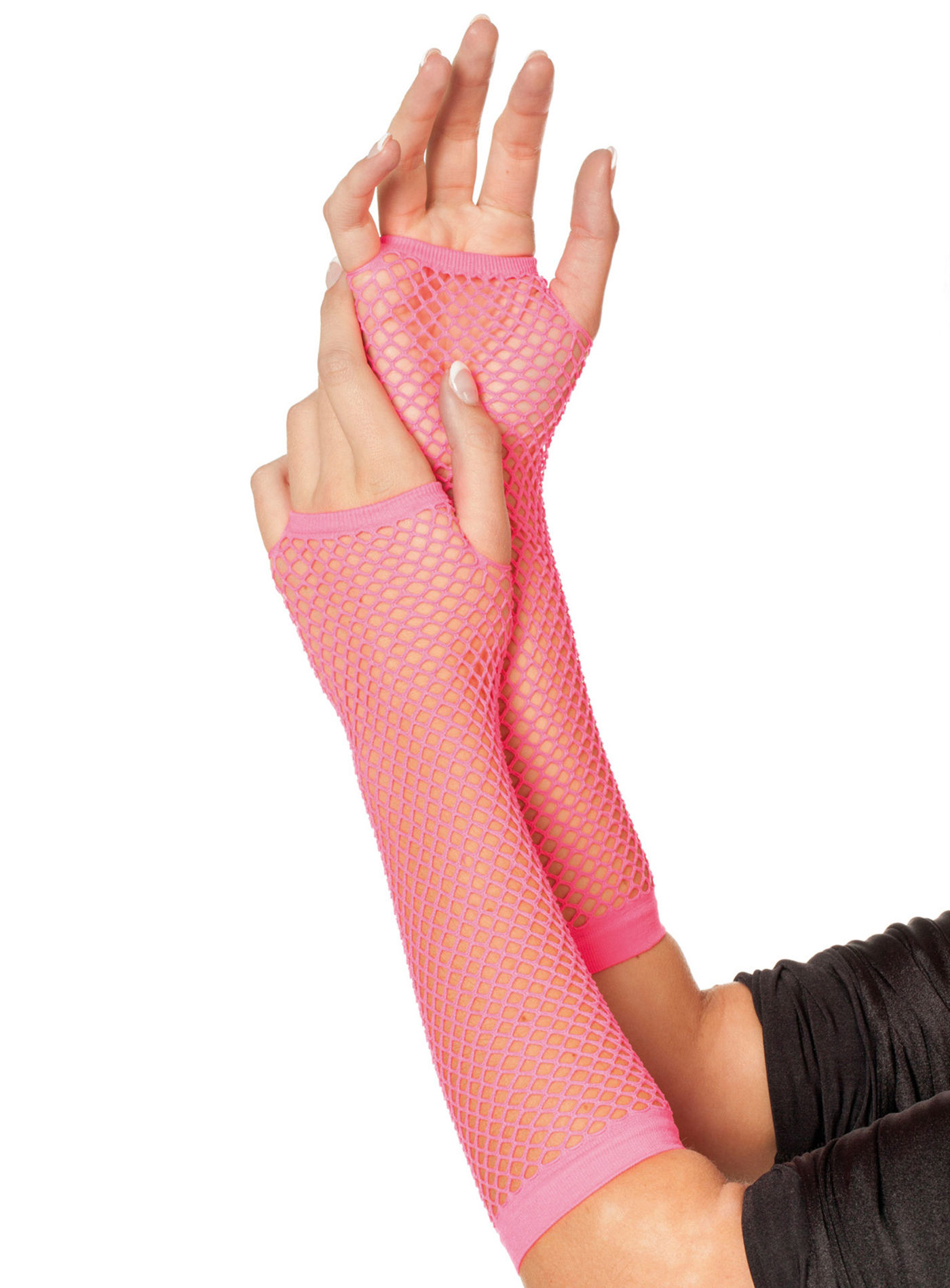 Fingerlose Netzhandschuhe neon-pink