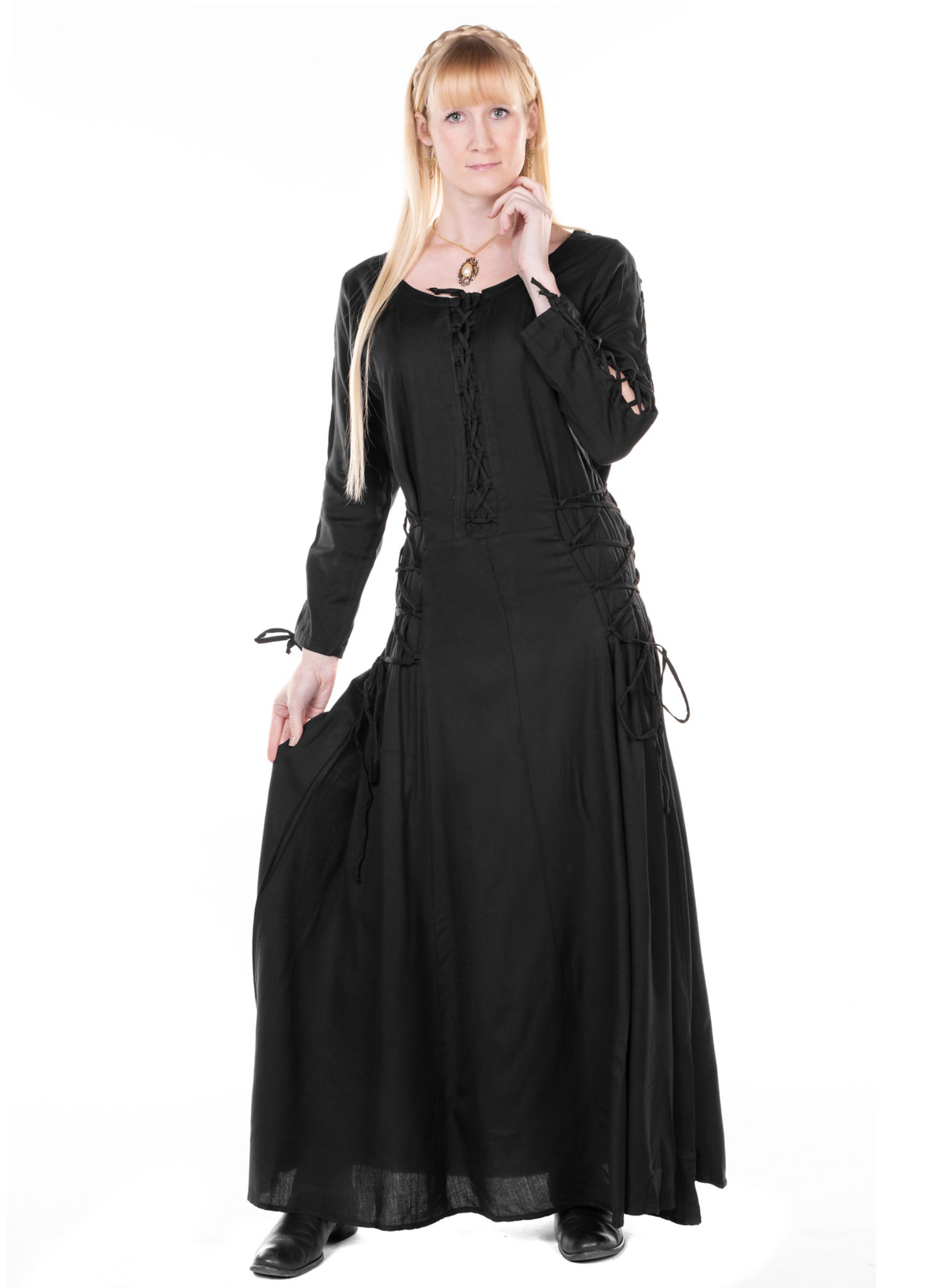 Wikinger Schnürkleid schwarz