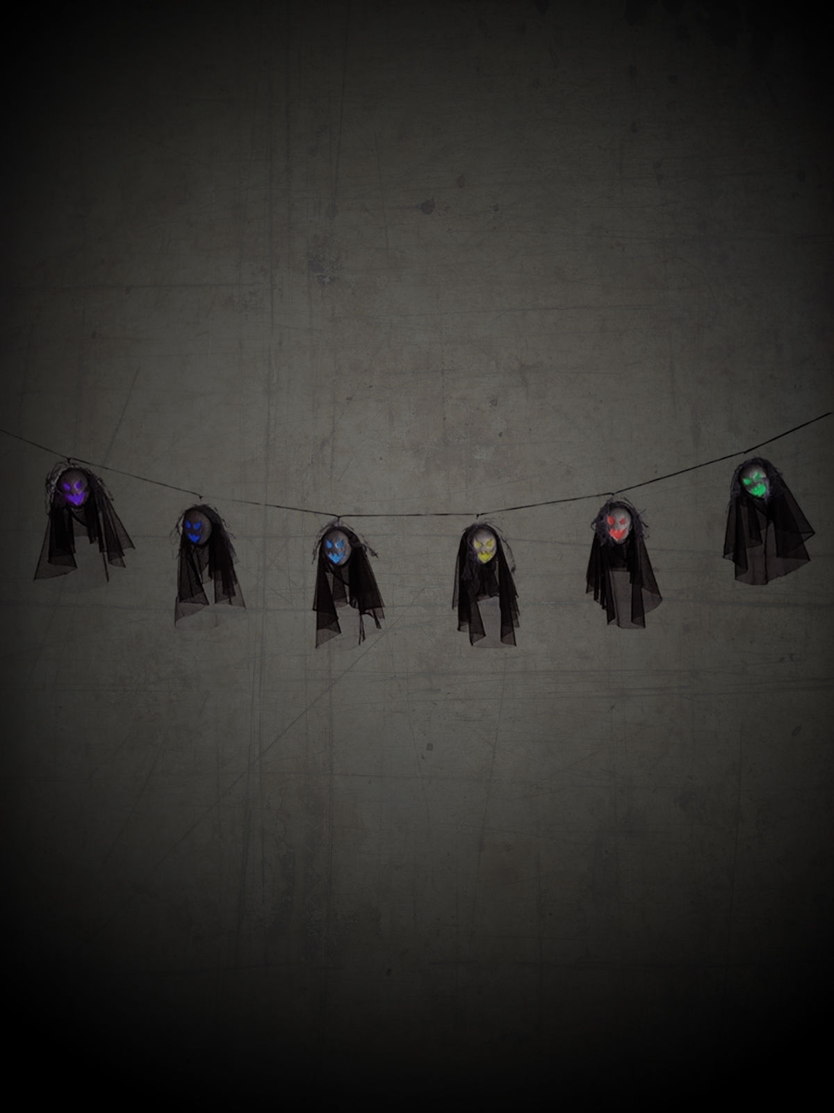 Halloween Geister Girlande mit Licht