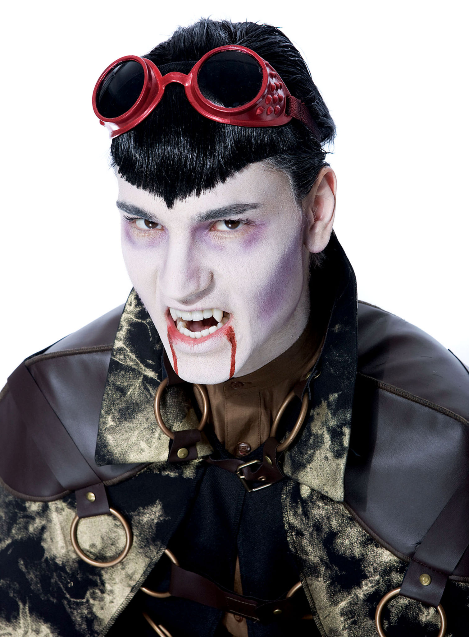 Steampunk Vampir Brille rot