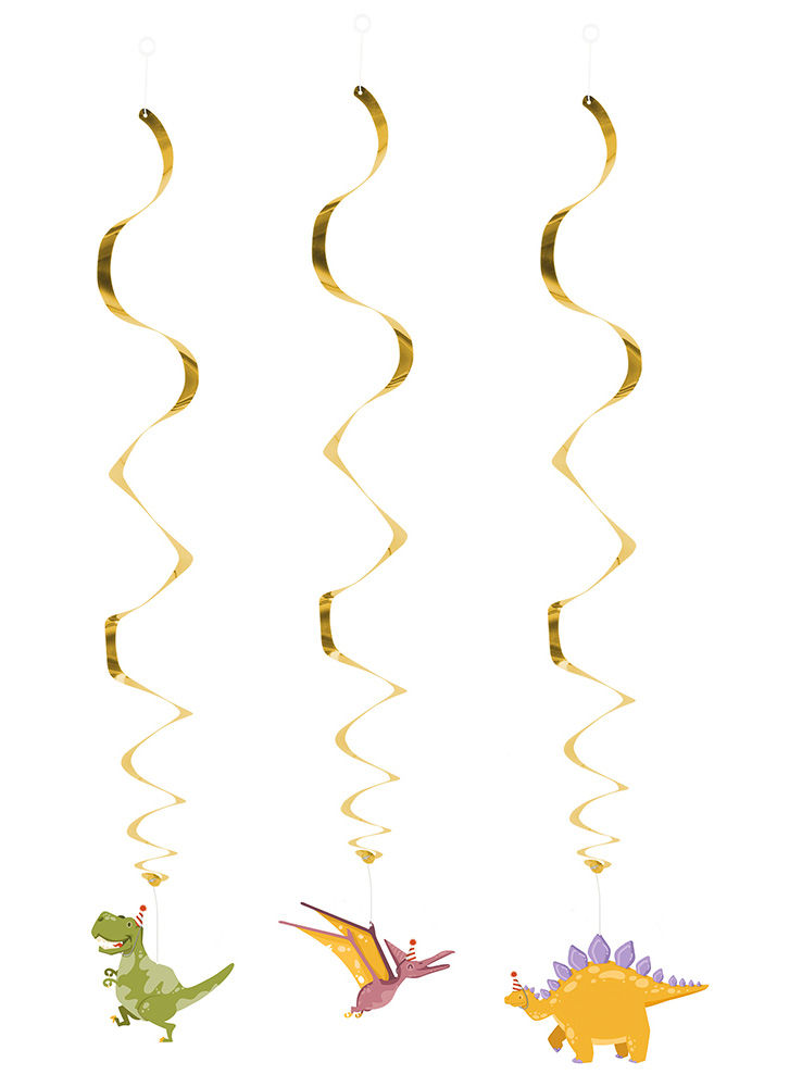 Dino decoratiespiralen 3 stuks