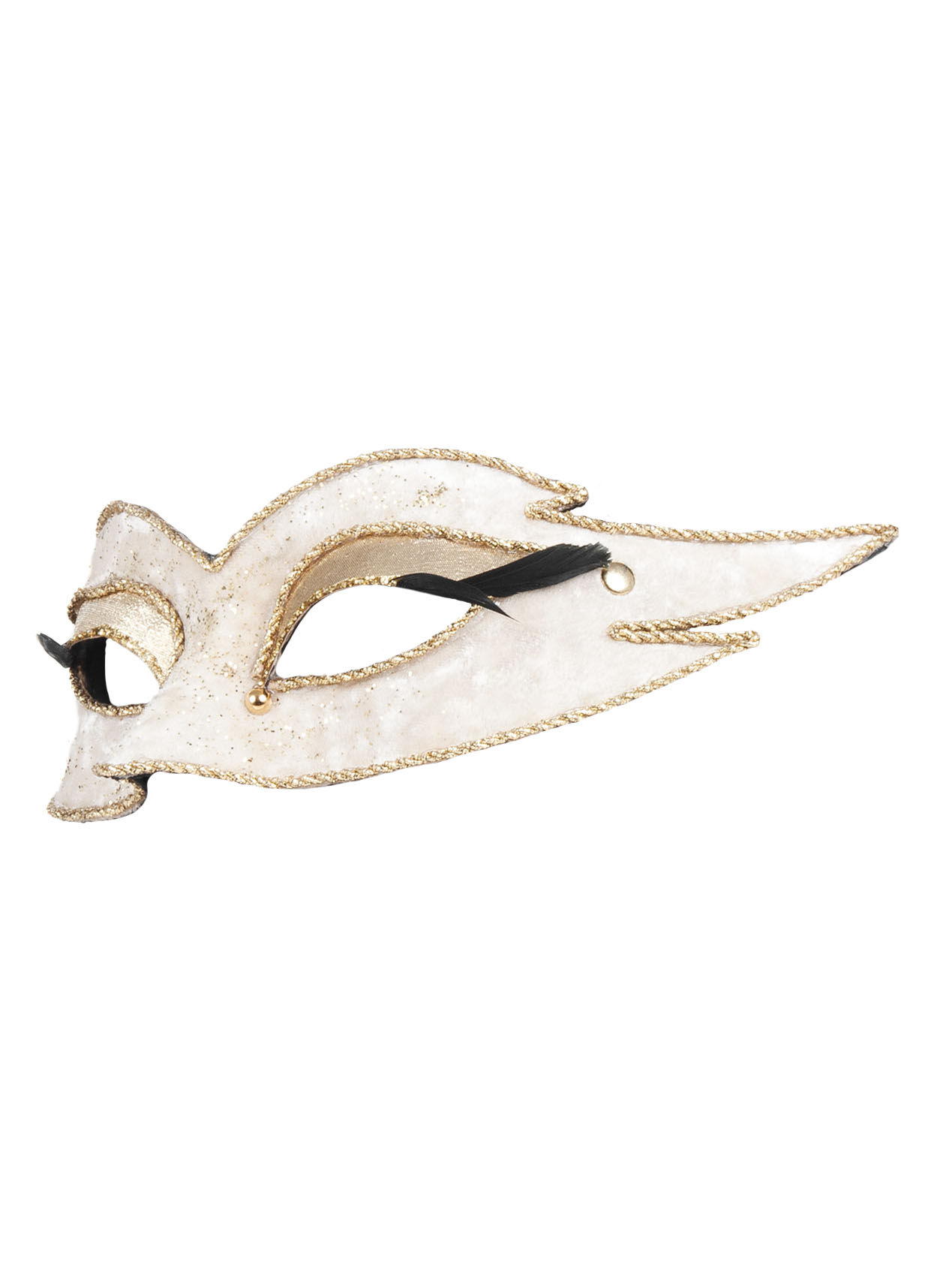 Colombina velluto mezzo bianco Venezianische Maske