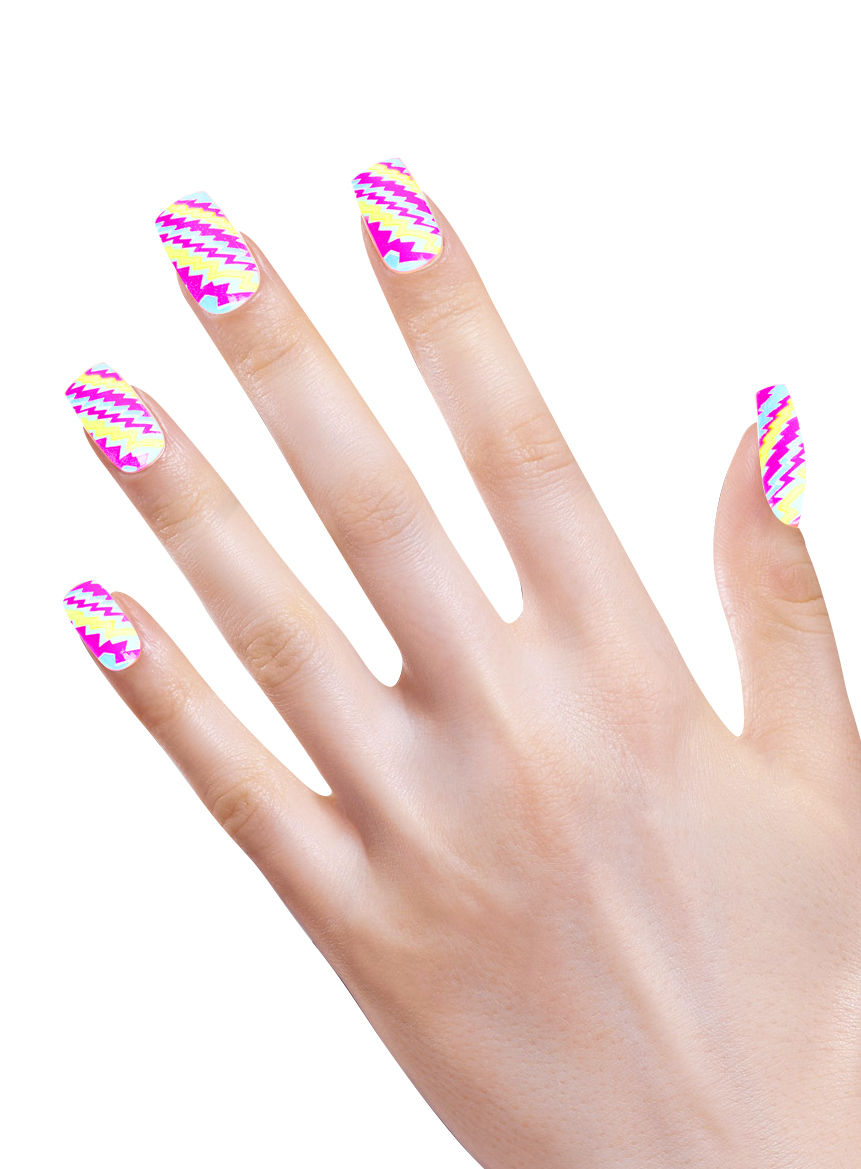Neon Fingernägel Stripes