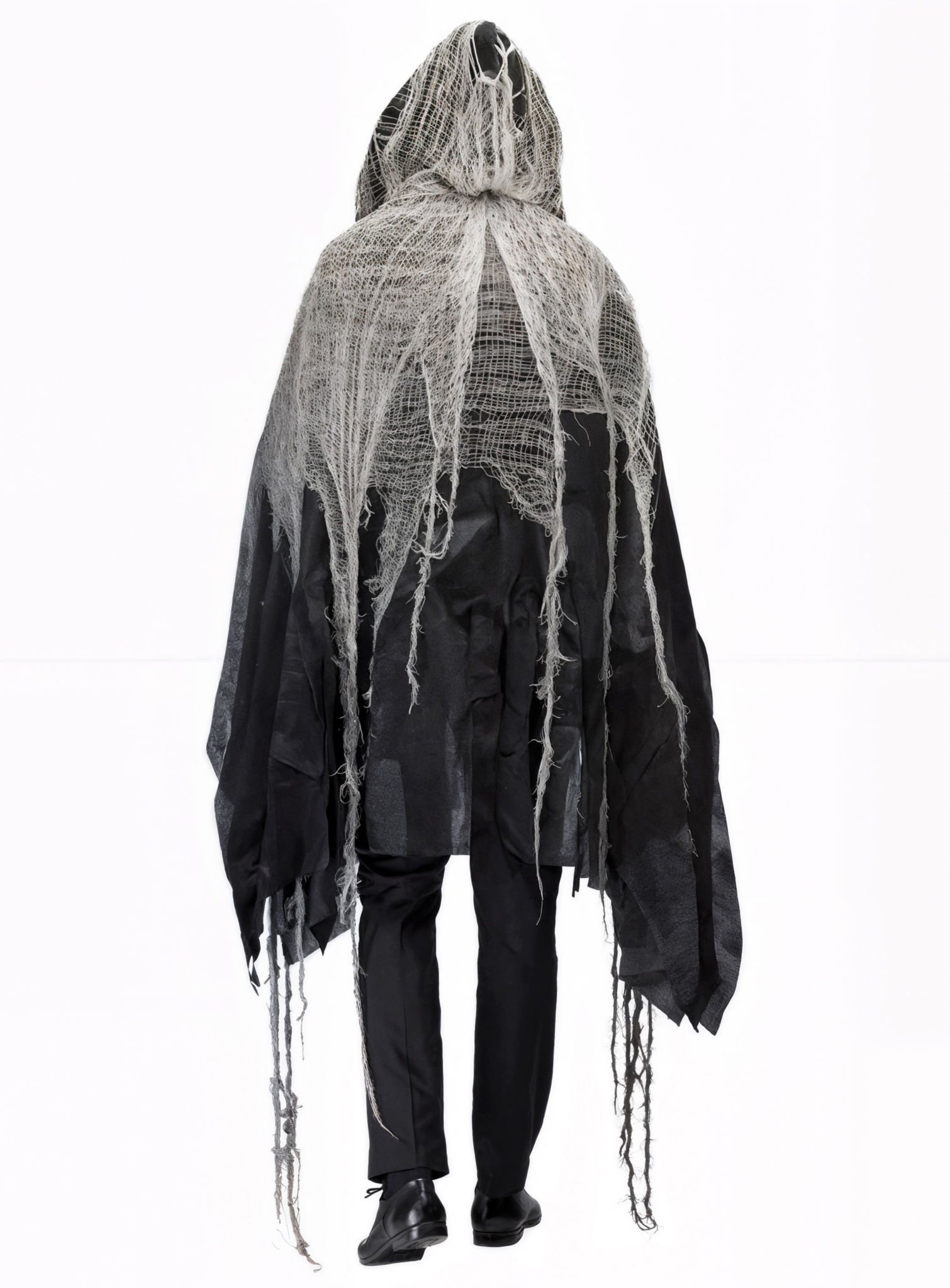 Gothic Cape grau-schwarz